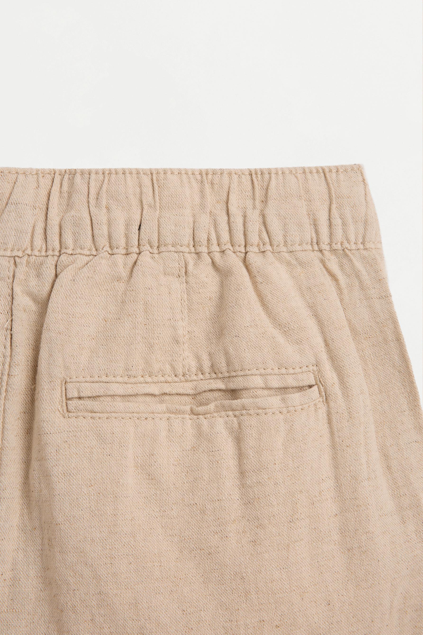 Linen-blend chino Bermuda shorts — SAND
