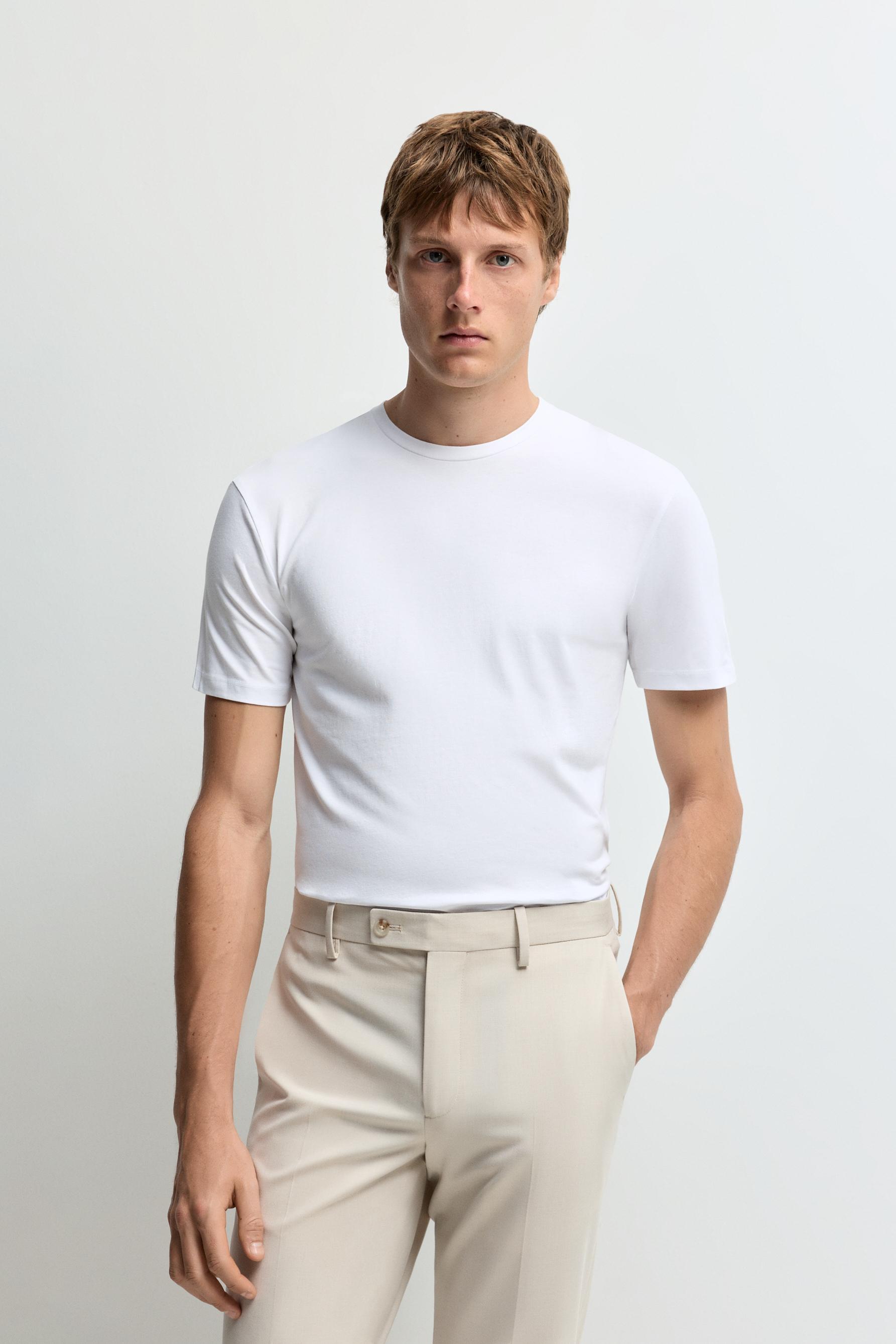 Soft slim fit T-shirt — WHITE