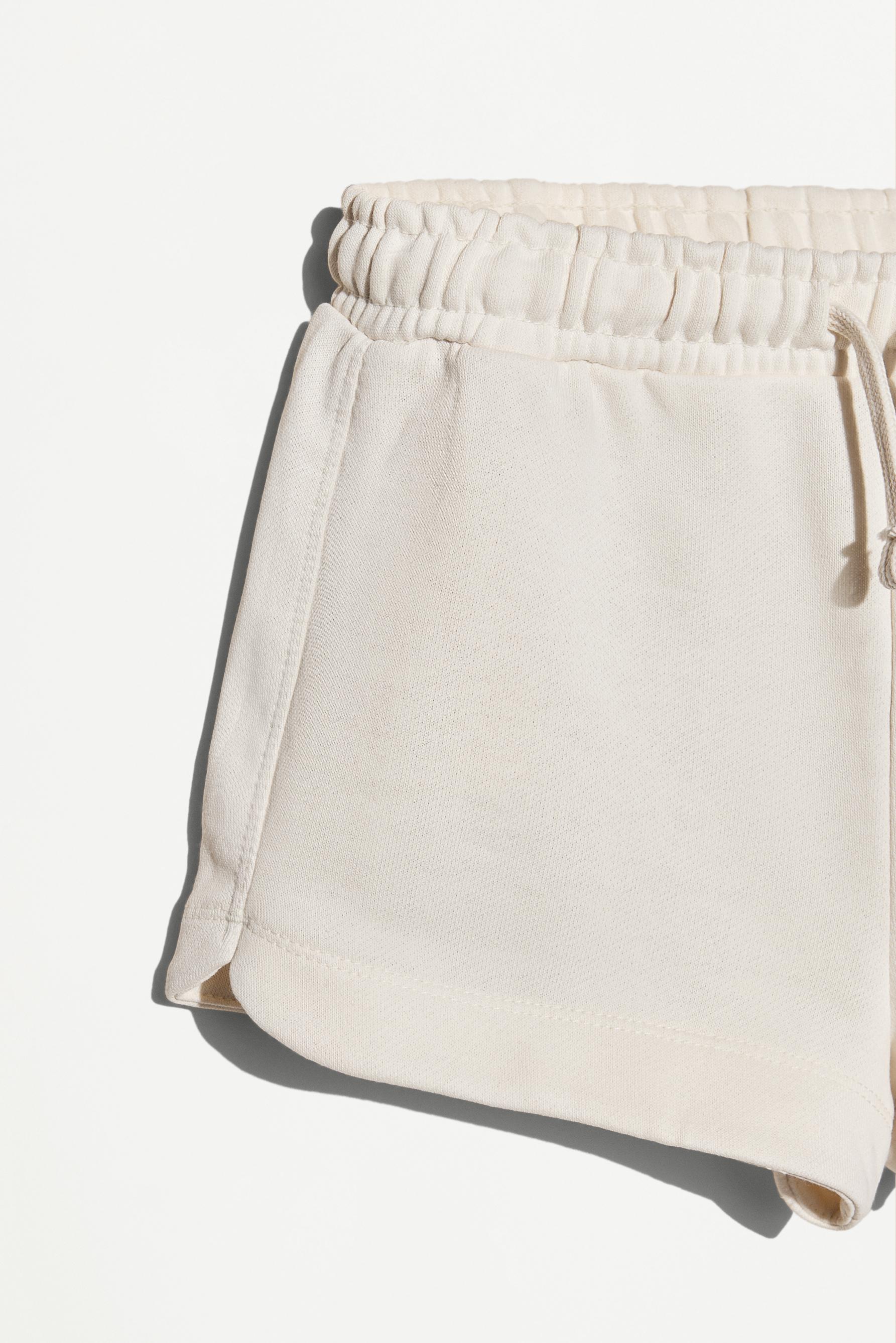 Plain plush shorts — ECRU (alternate view)