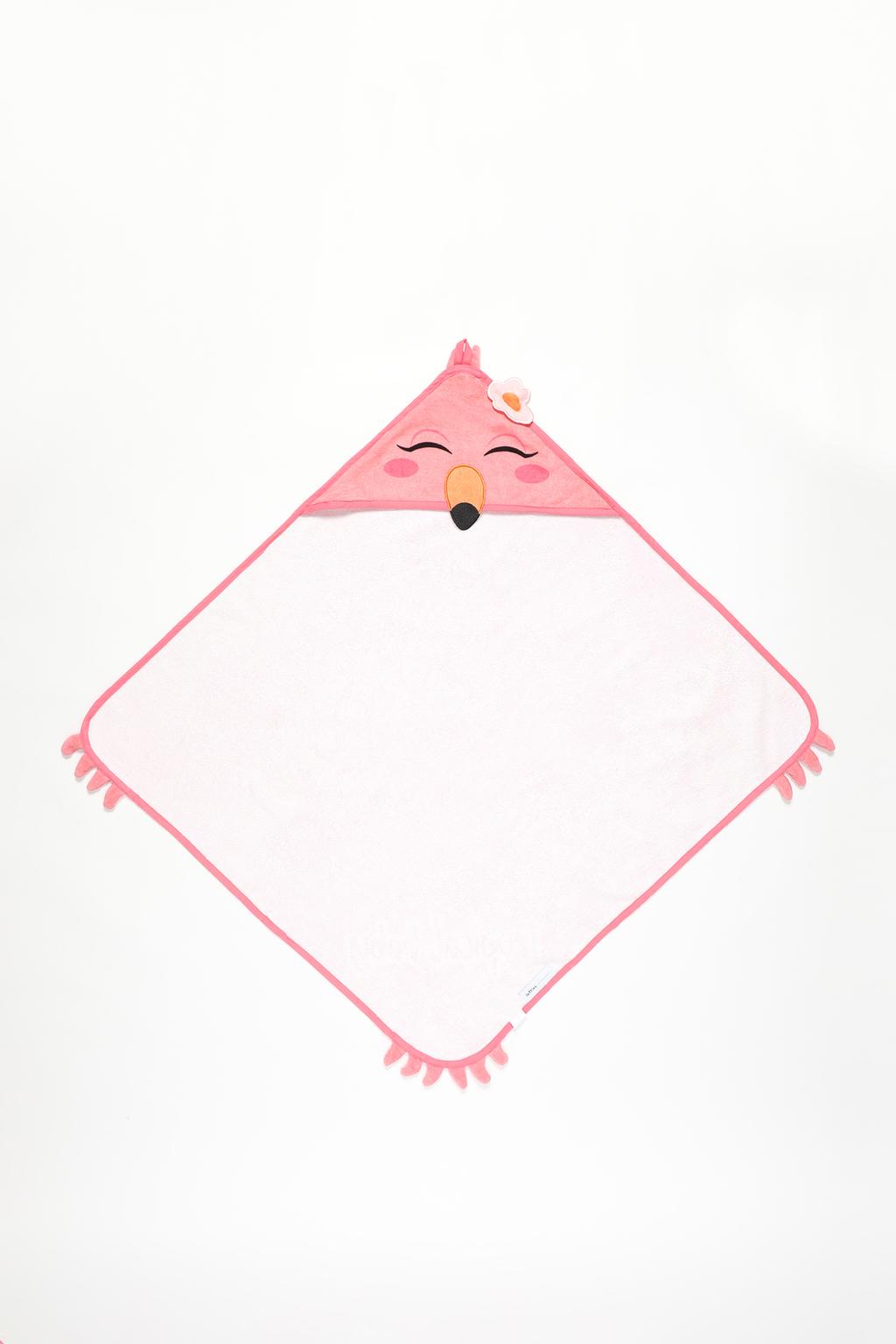 Flamingo towel with cape