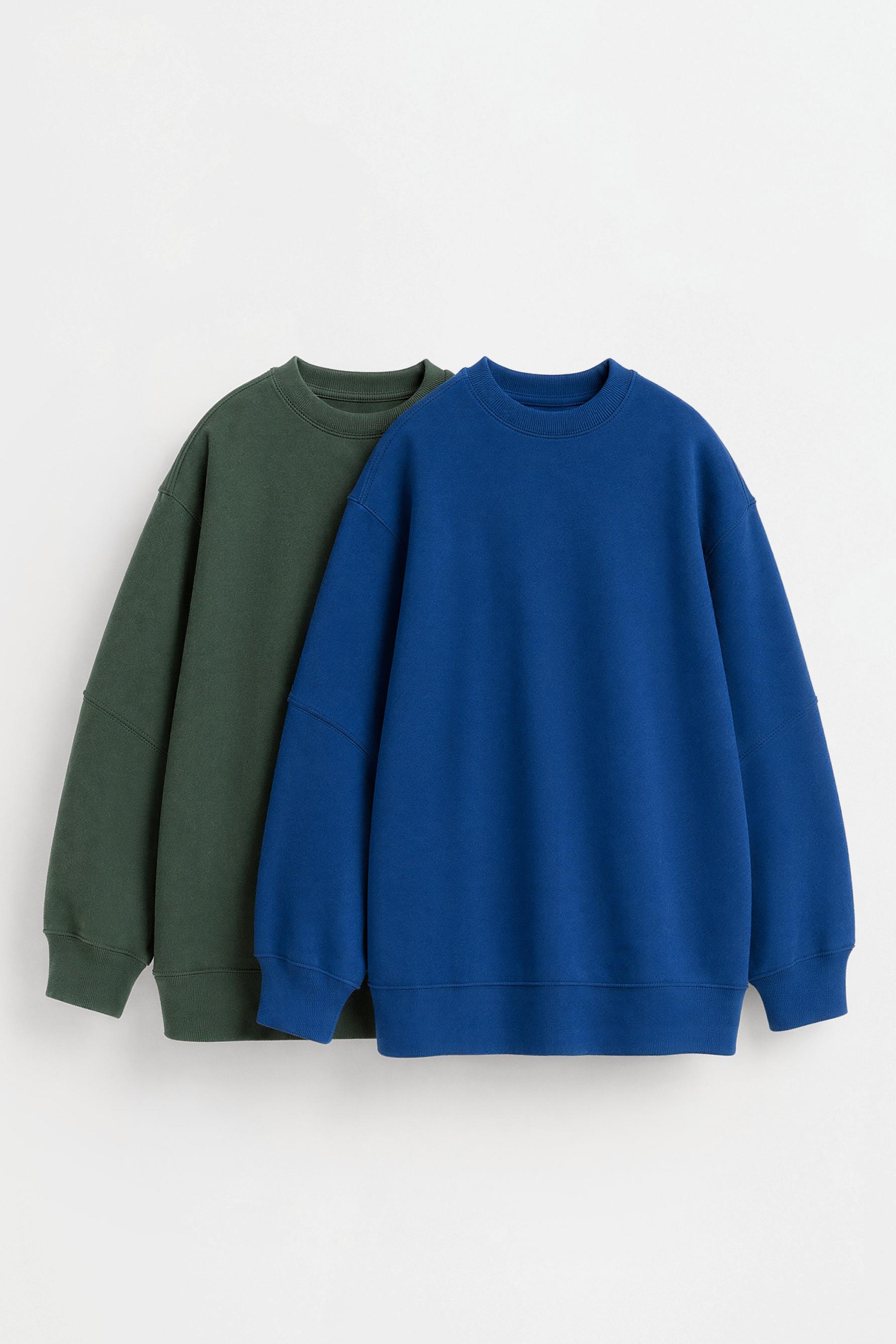 Pack of 2 plain fleece sweatshirts — BILLIARD GREEN