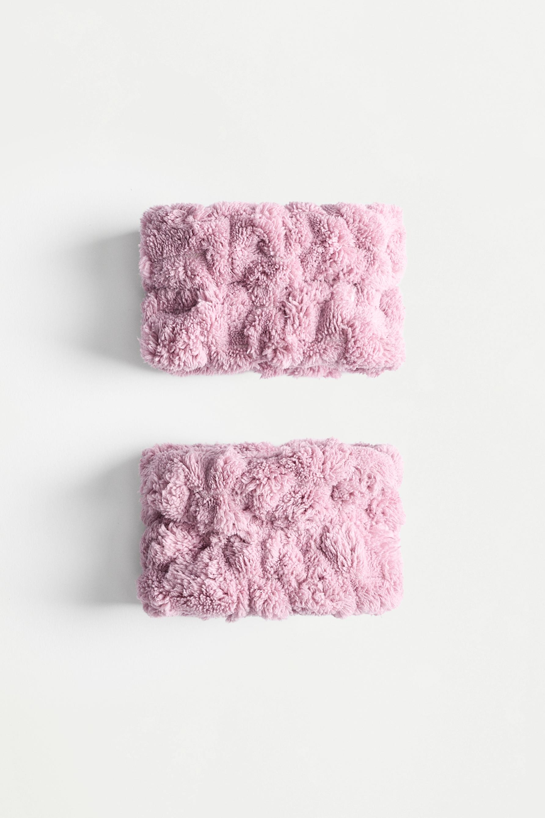 Terry Cloth Wristbands (2-Pack) — CHALK PINK