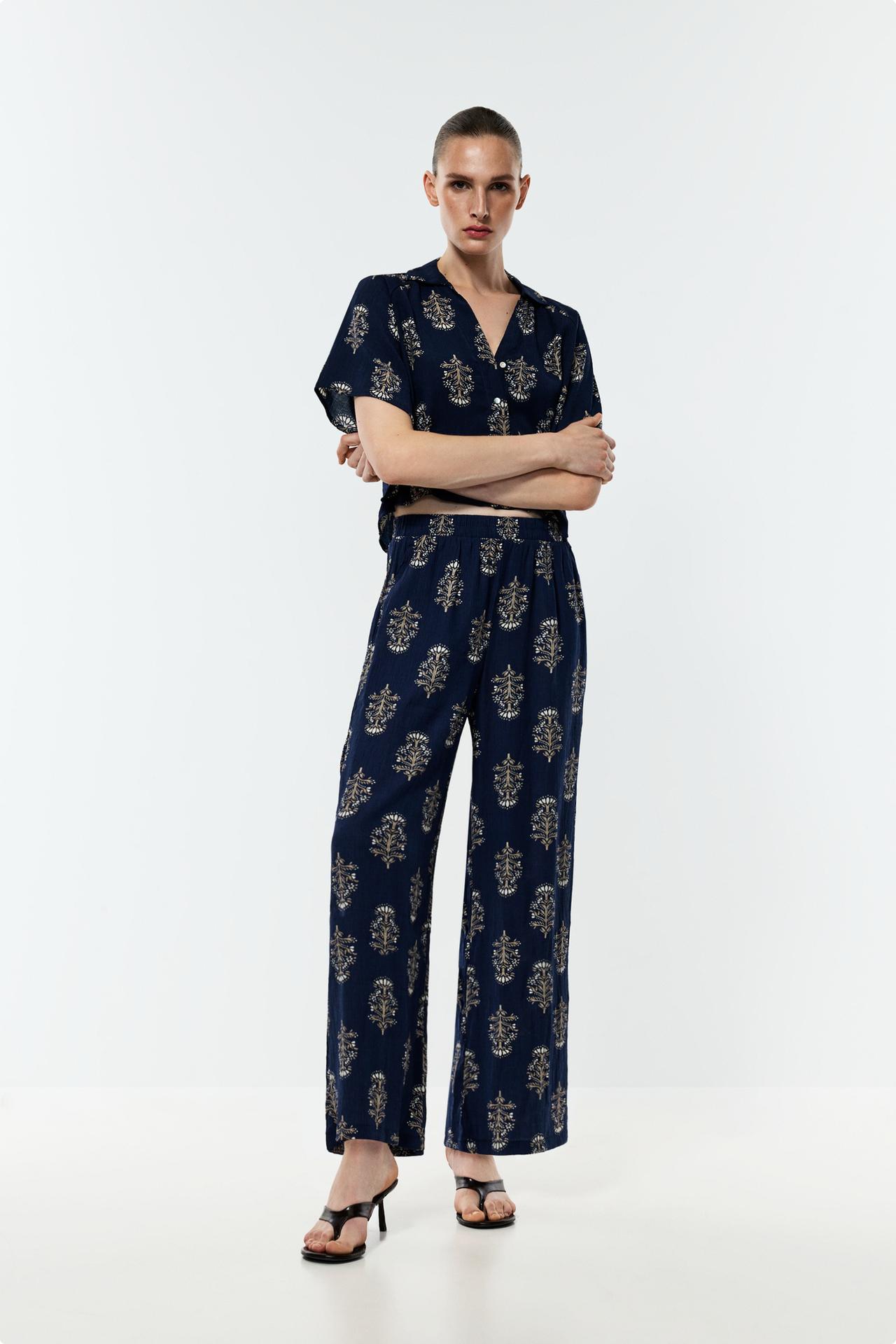 Textured culottes — DEEP BLUE