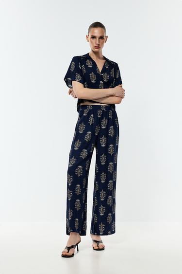 Textured culottes — DEEP BLUE 1