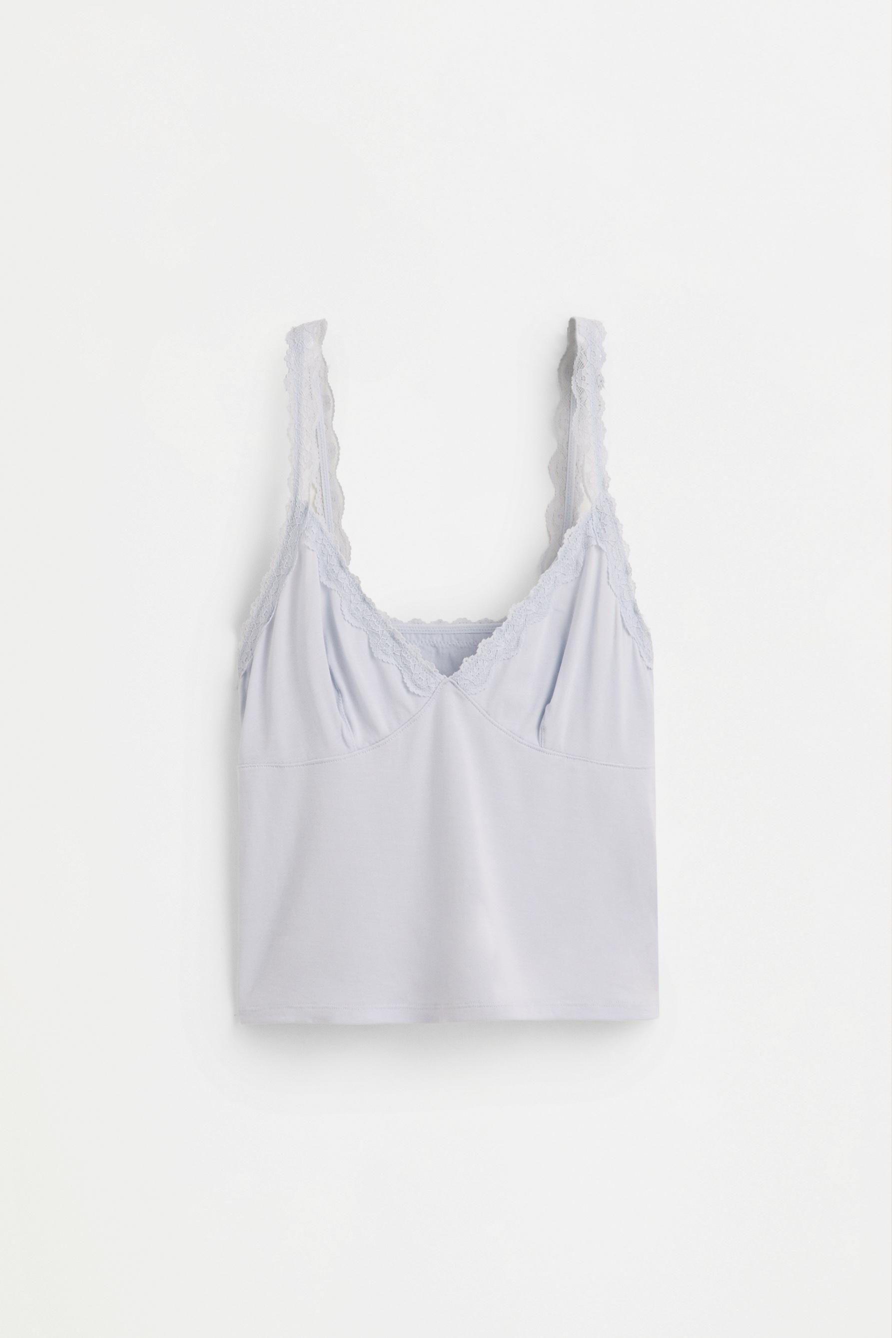 Modal lace top — SKY BLUE
