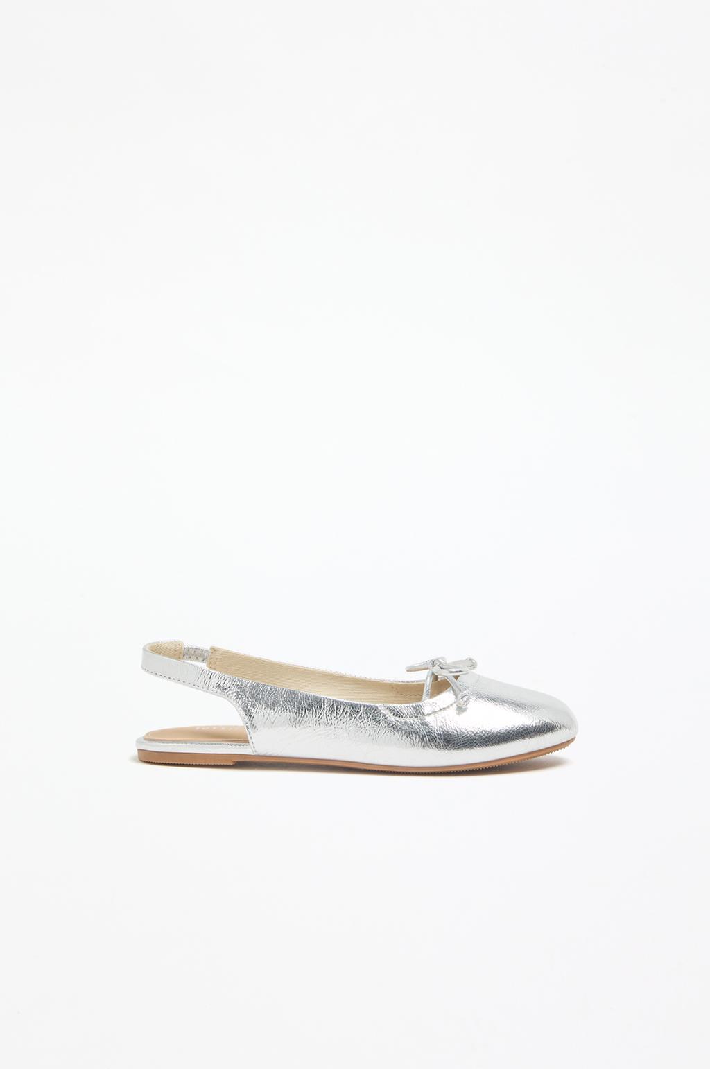 Metallic slingback ballet flats