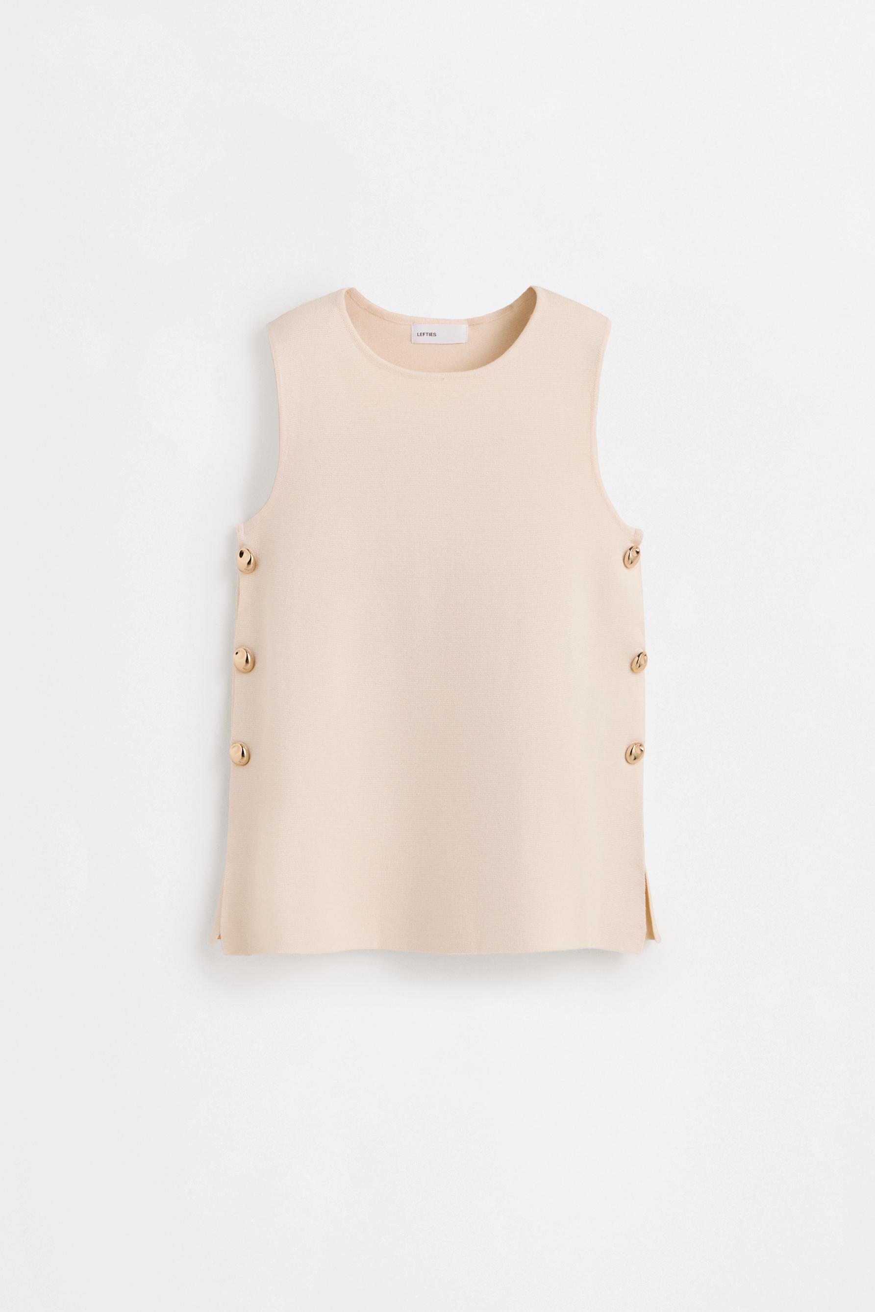 Top with side buttons — BEIGE