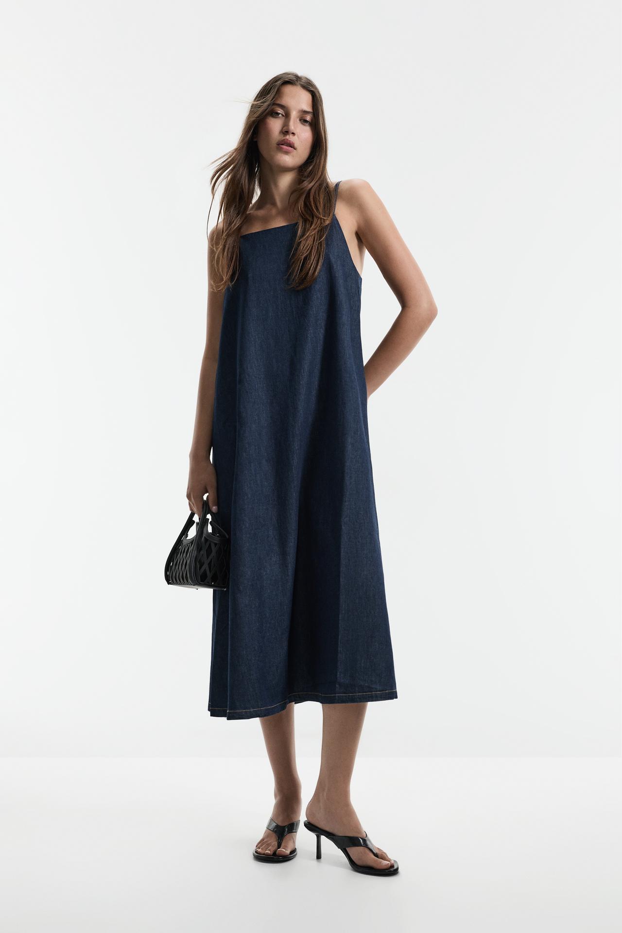 Lightweight denim dress — NAVY