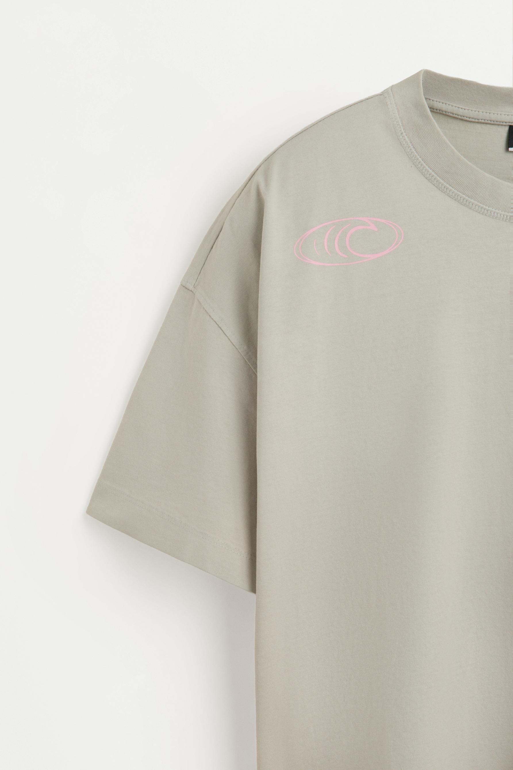 Faded effect printed T-shirt — STEEL