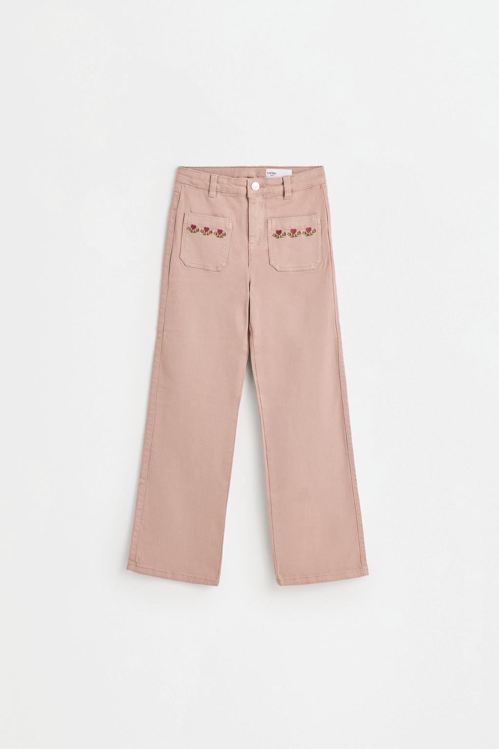 Embroidered bell bottom trousers