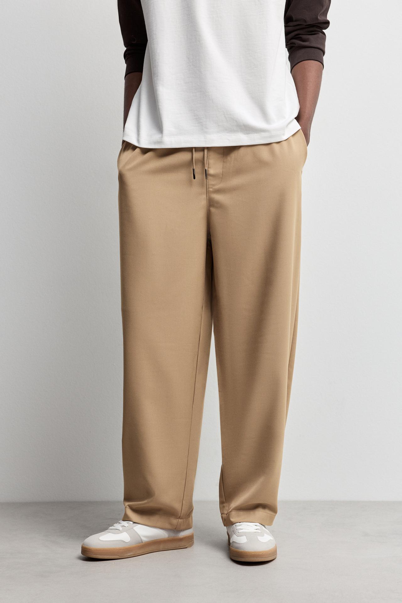Baggy tailored joggers — DARK BEIGE