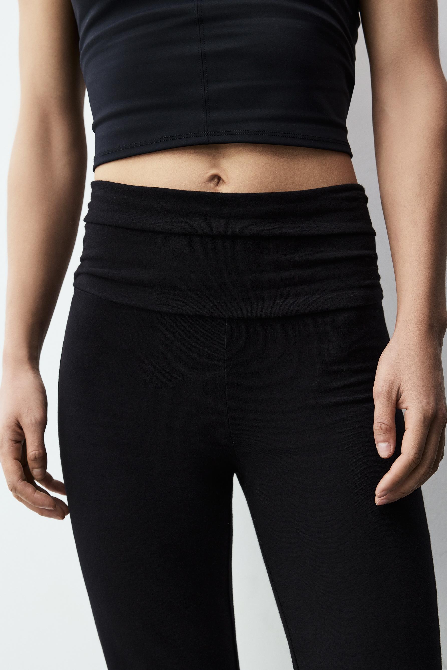 Ruched waist leggings — BLACK