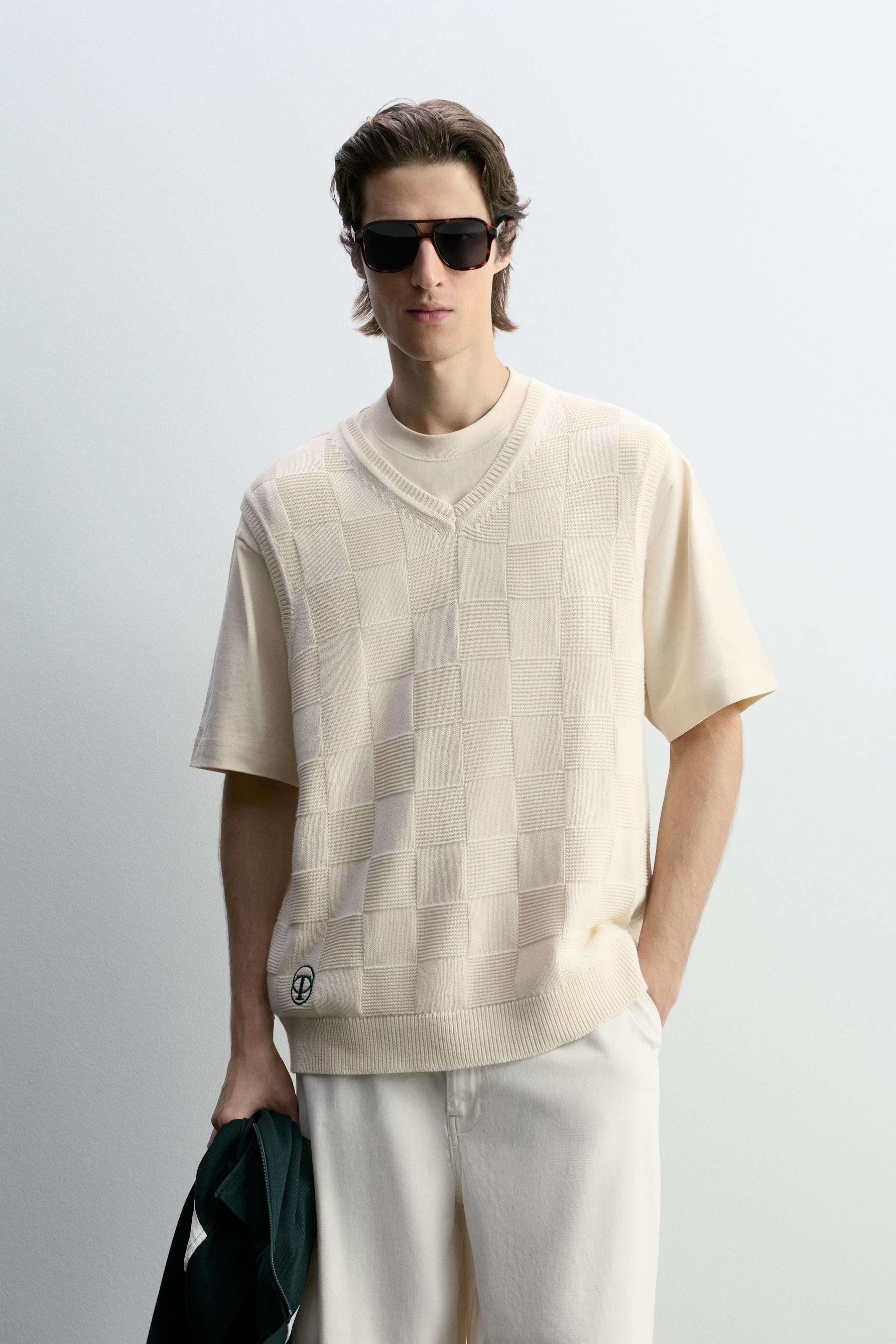 Chaleco cuadros punto