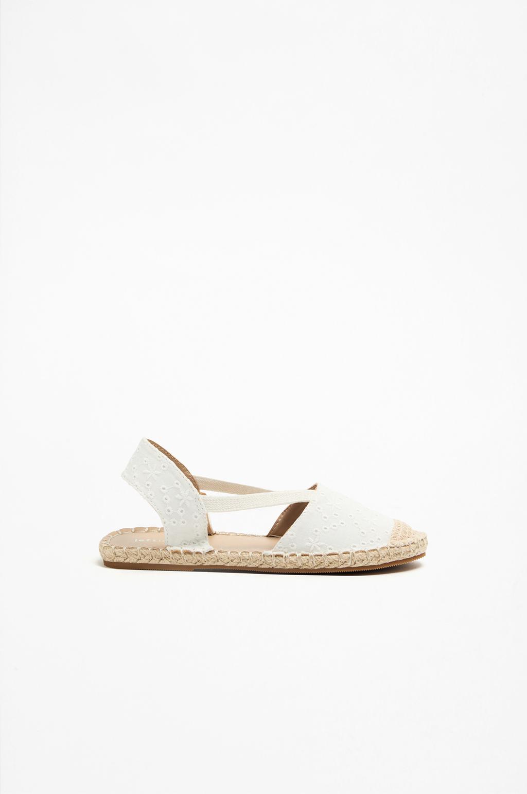 Embroidered elasticated mule espadrilles
