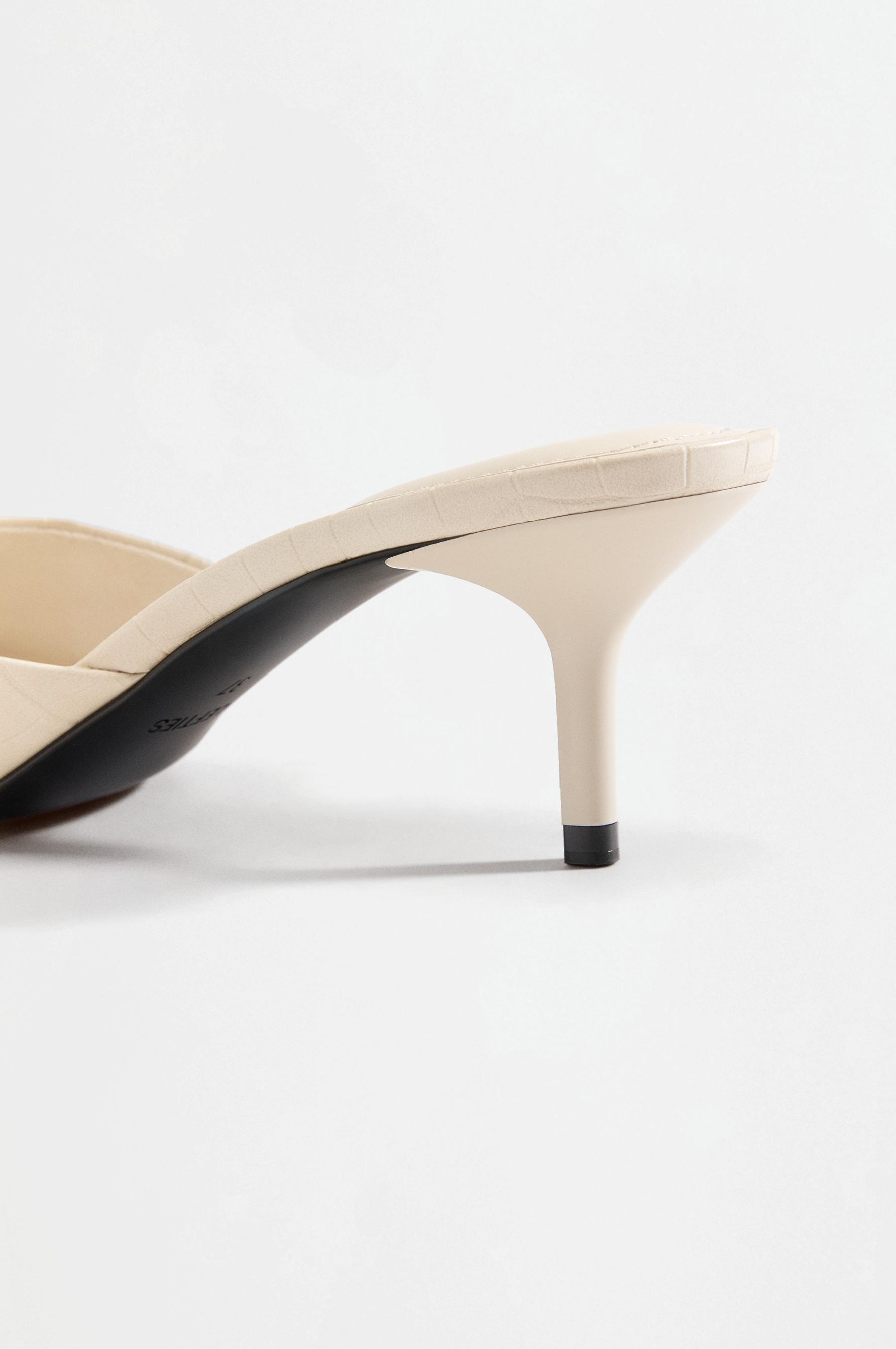 Heeled mule sandals — ECRU