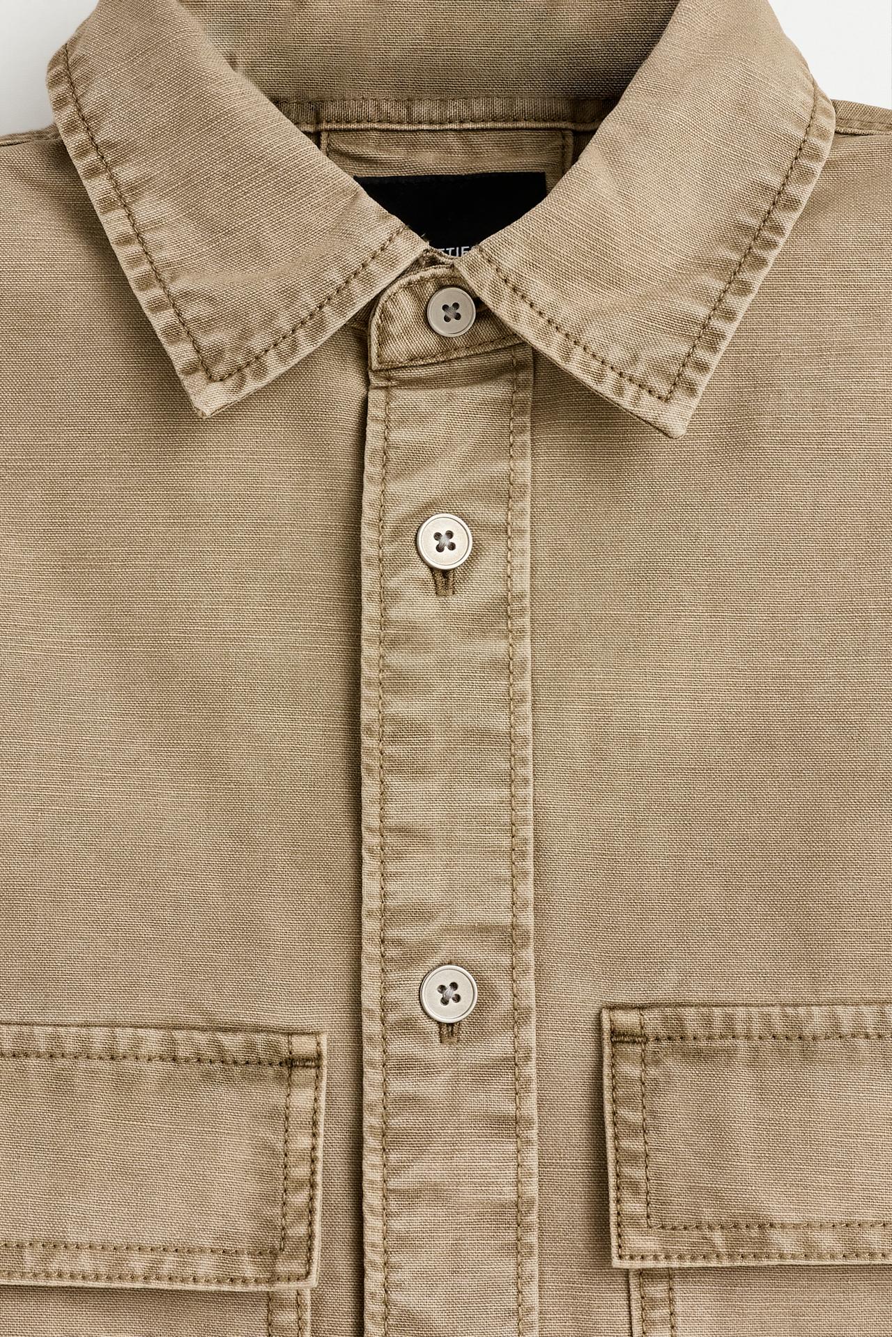Denim shirt with pockets — PALE OCHRE