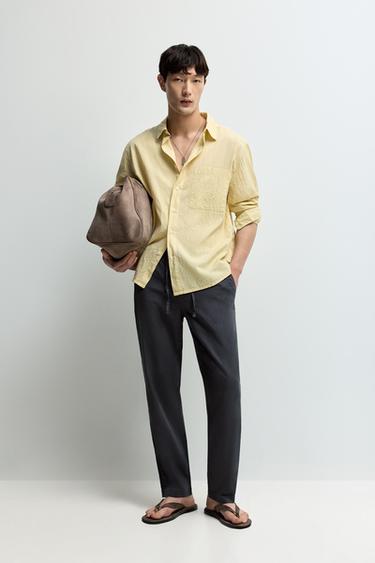 Cotton - linen smart trousers — MEDIUM GREY 1