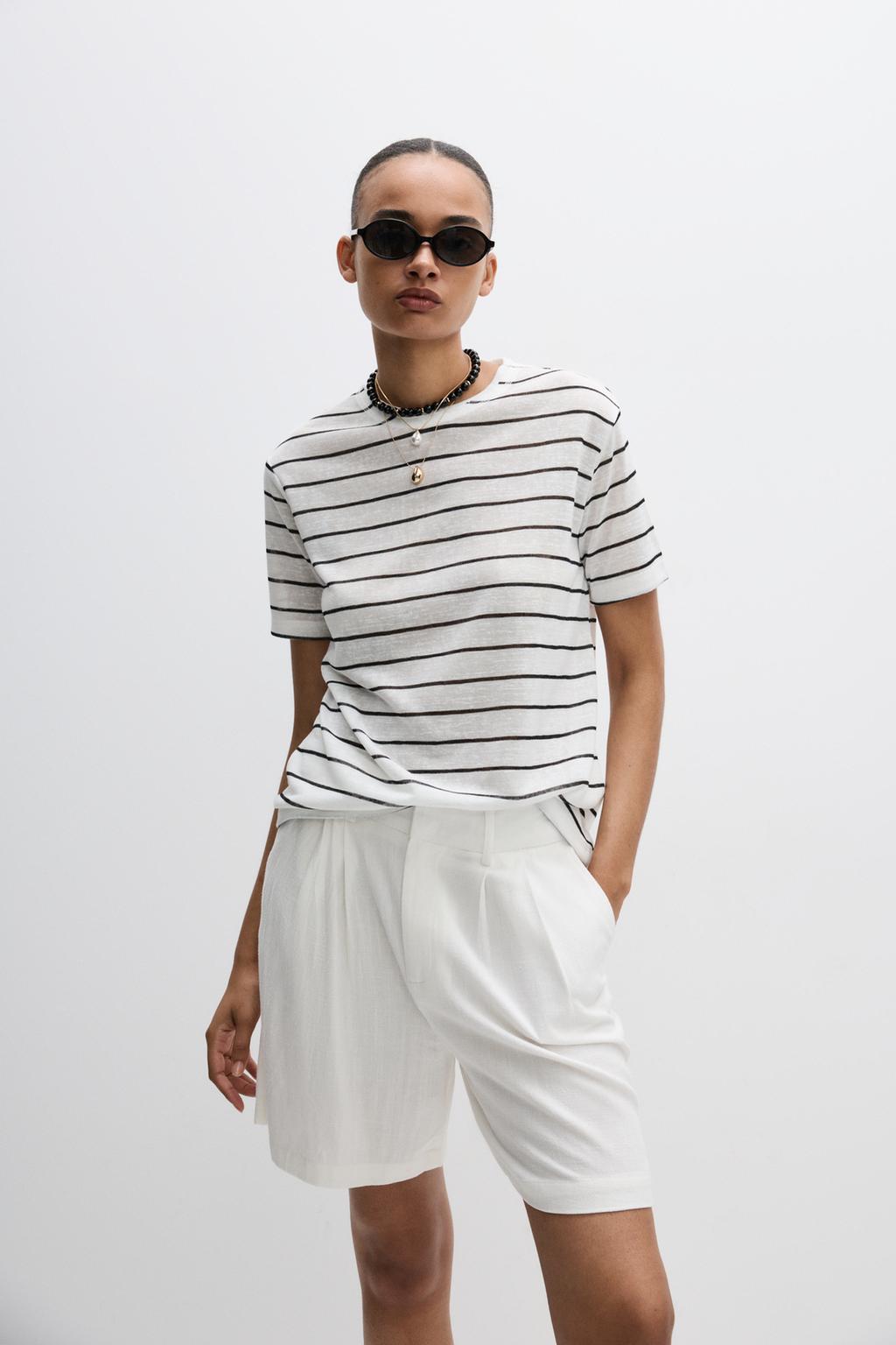 Striped rustic halter top