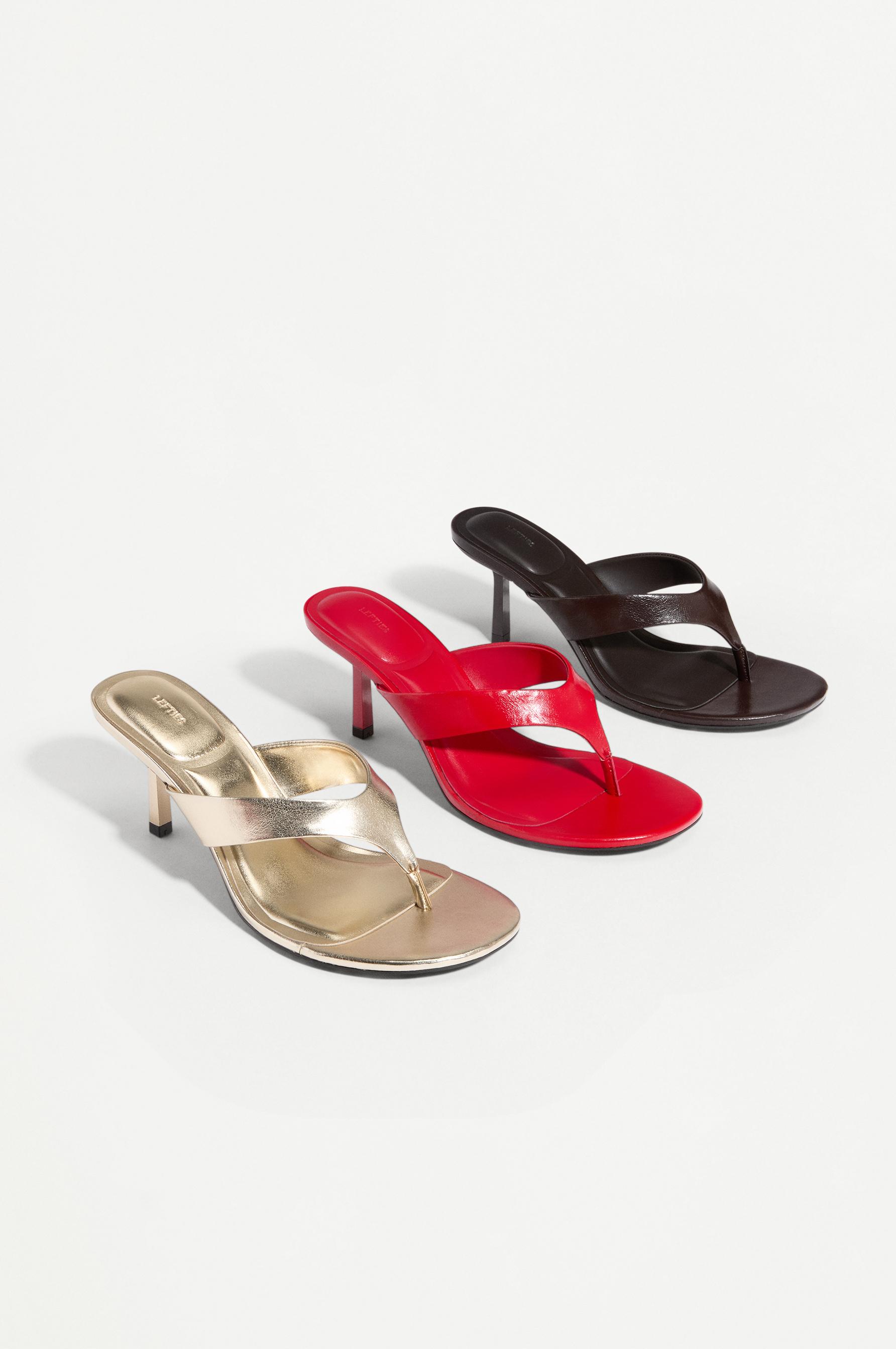 Thong heeled sandals — GOLD