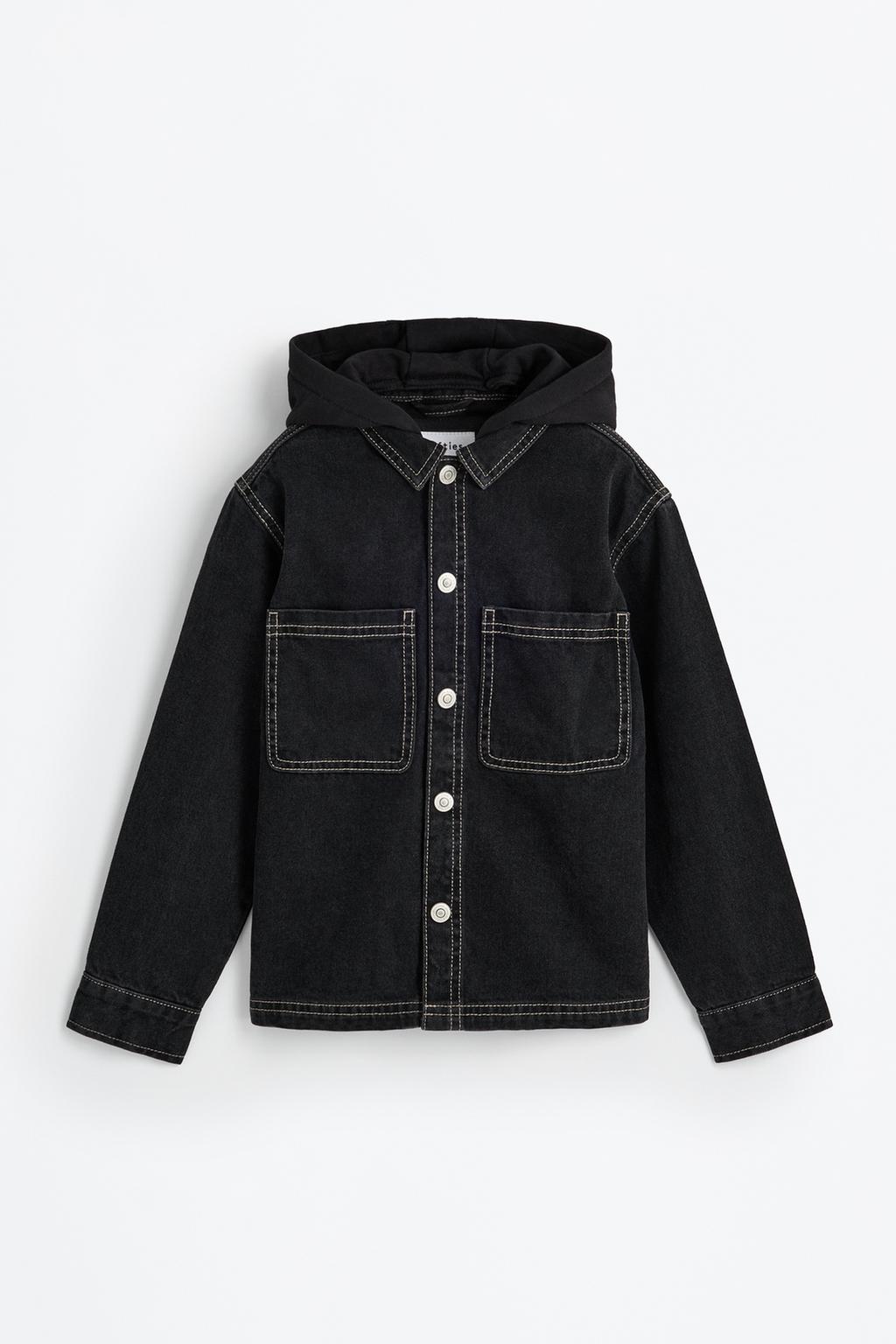 Hooded denim overshirt
