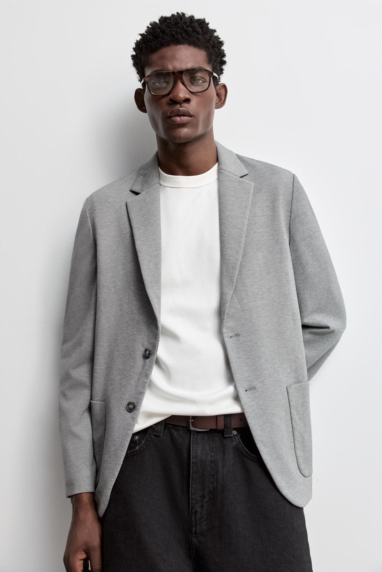 Stretch casual blazer — GREY