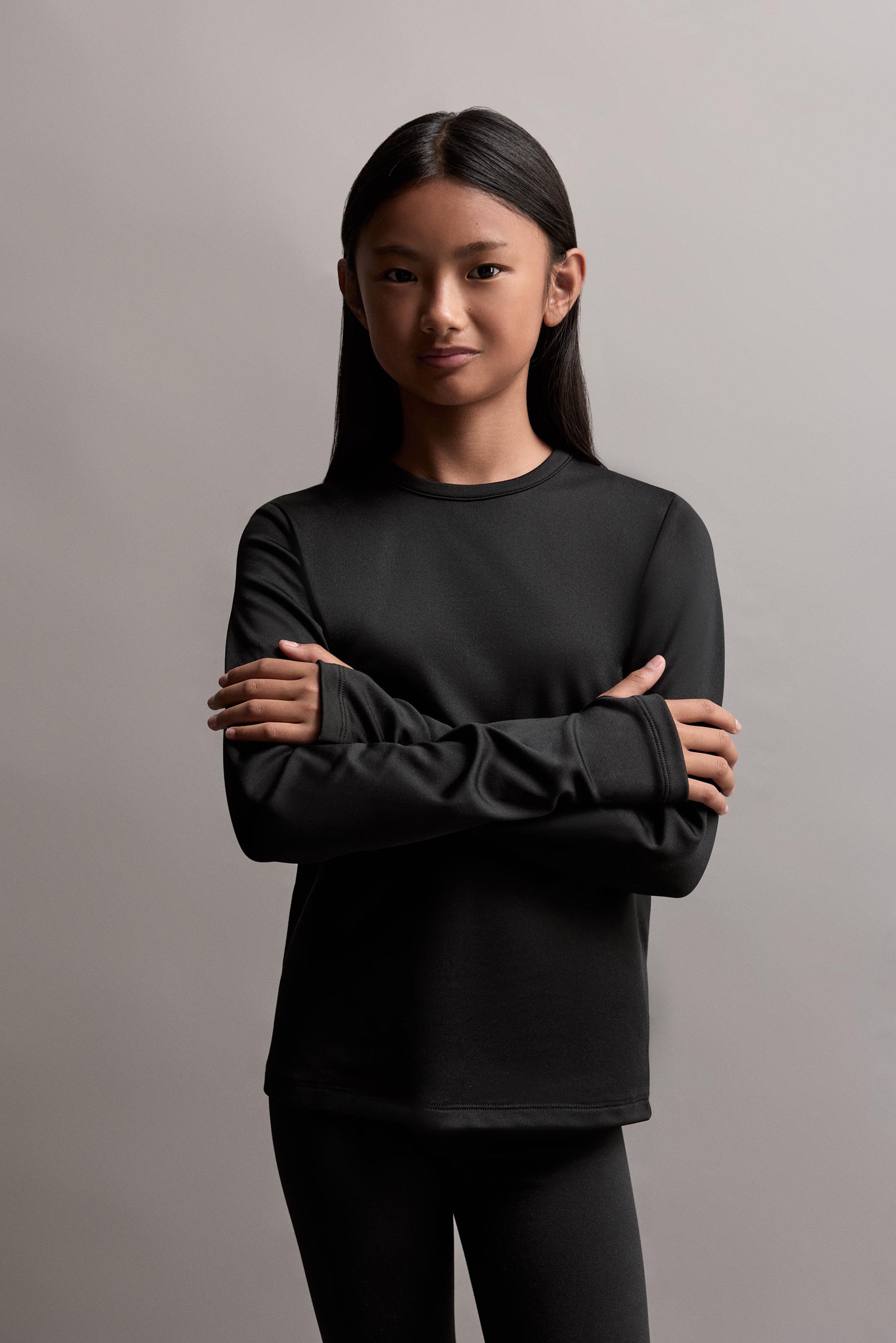 Medium weight thermal comfort T-shirt — BLACK