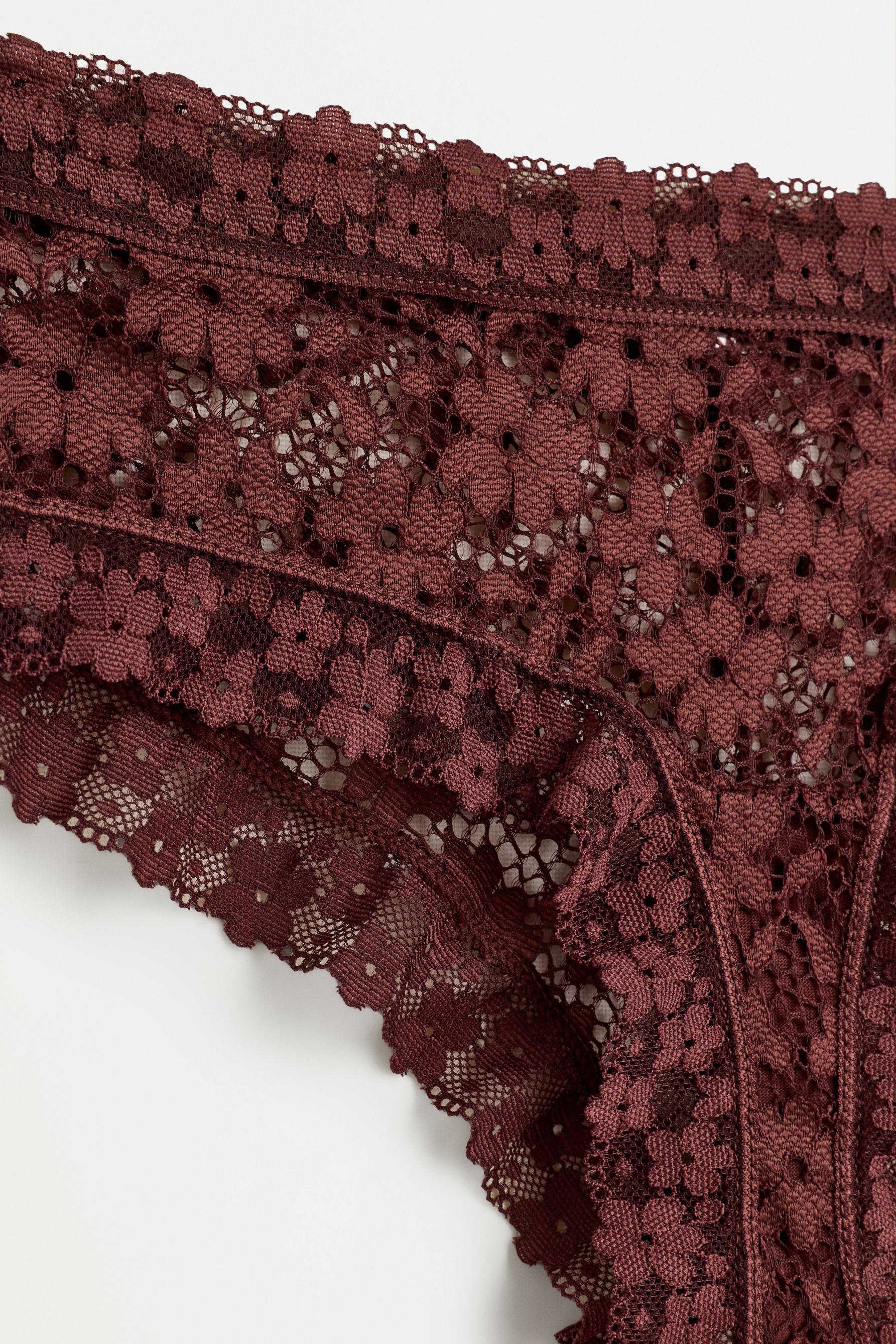 Lace hipster briefs — CHOCOLATE