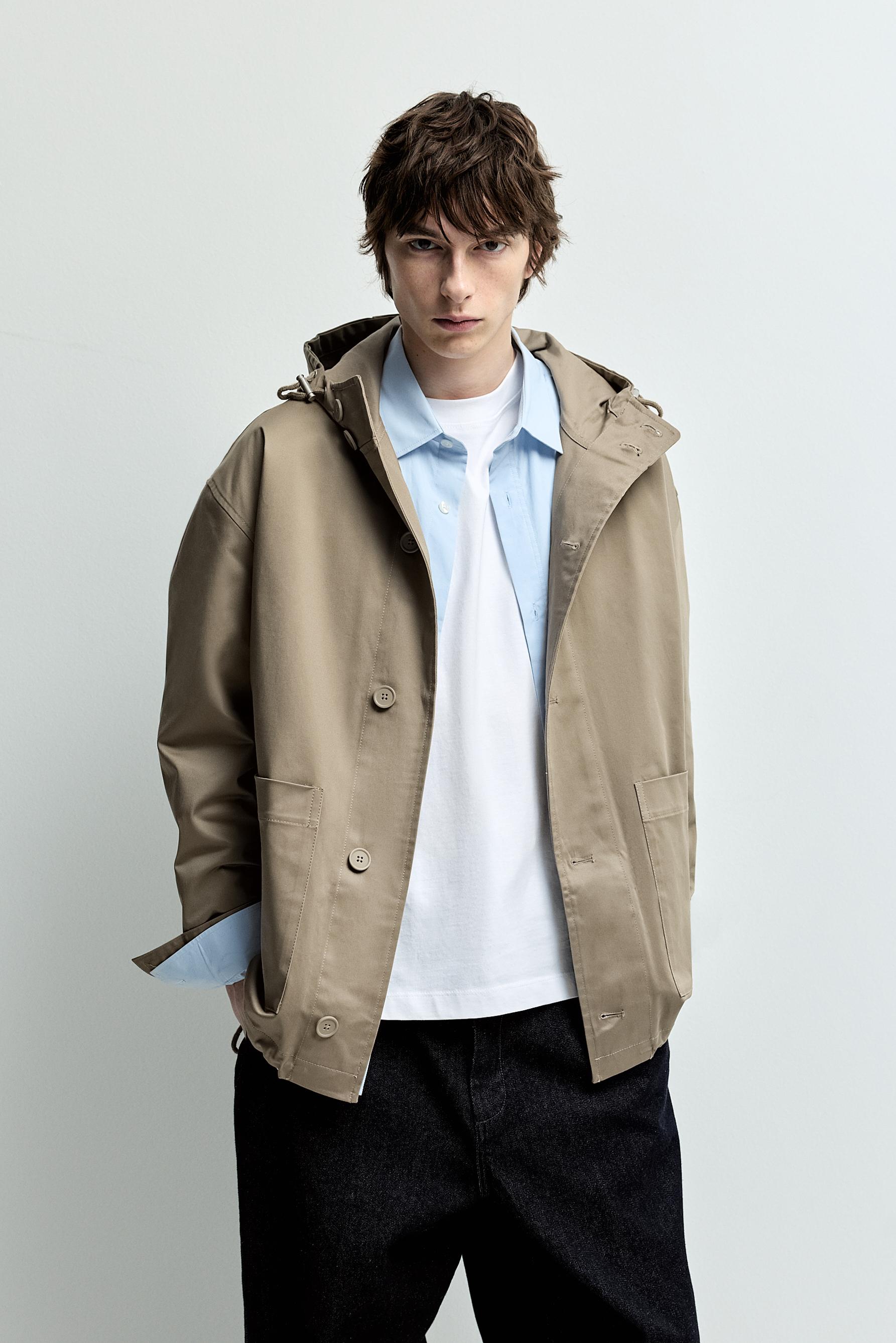 Parka capucha botones