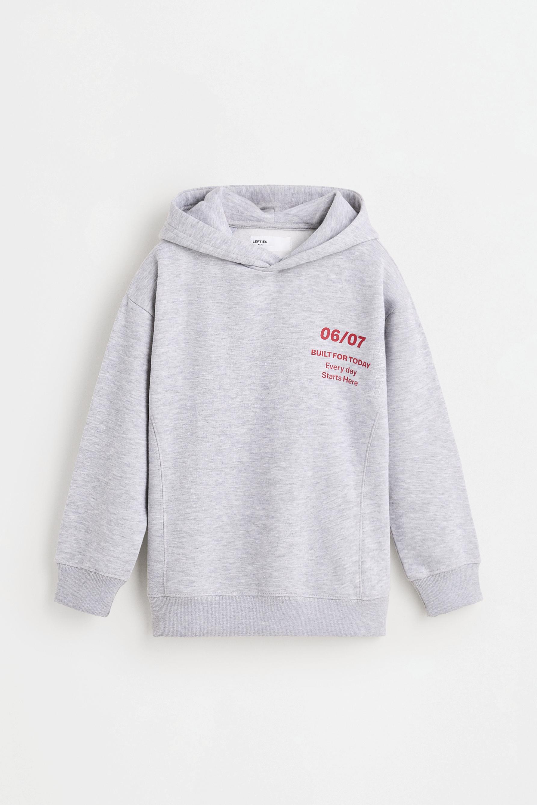 Printed hoodie — GREY MARL