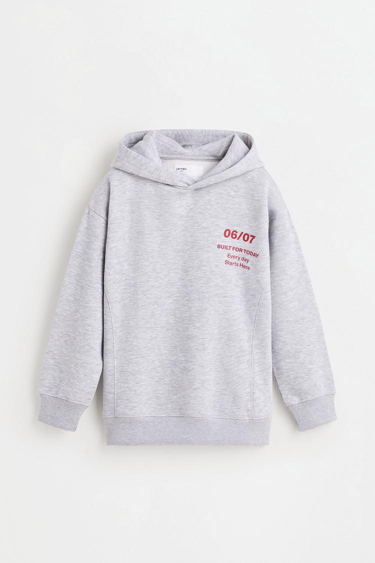 Printed hoodie — GREY MARL