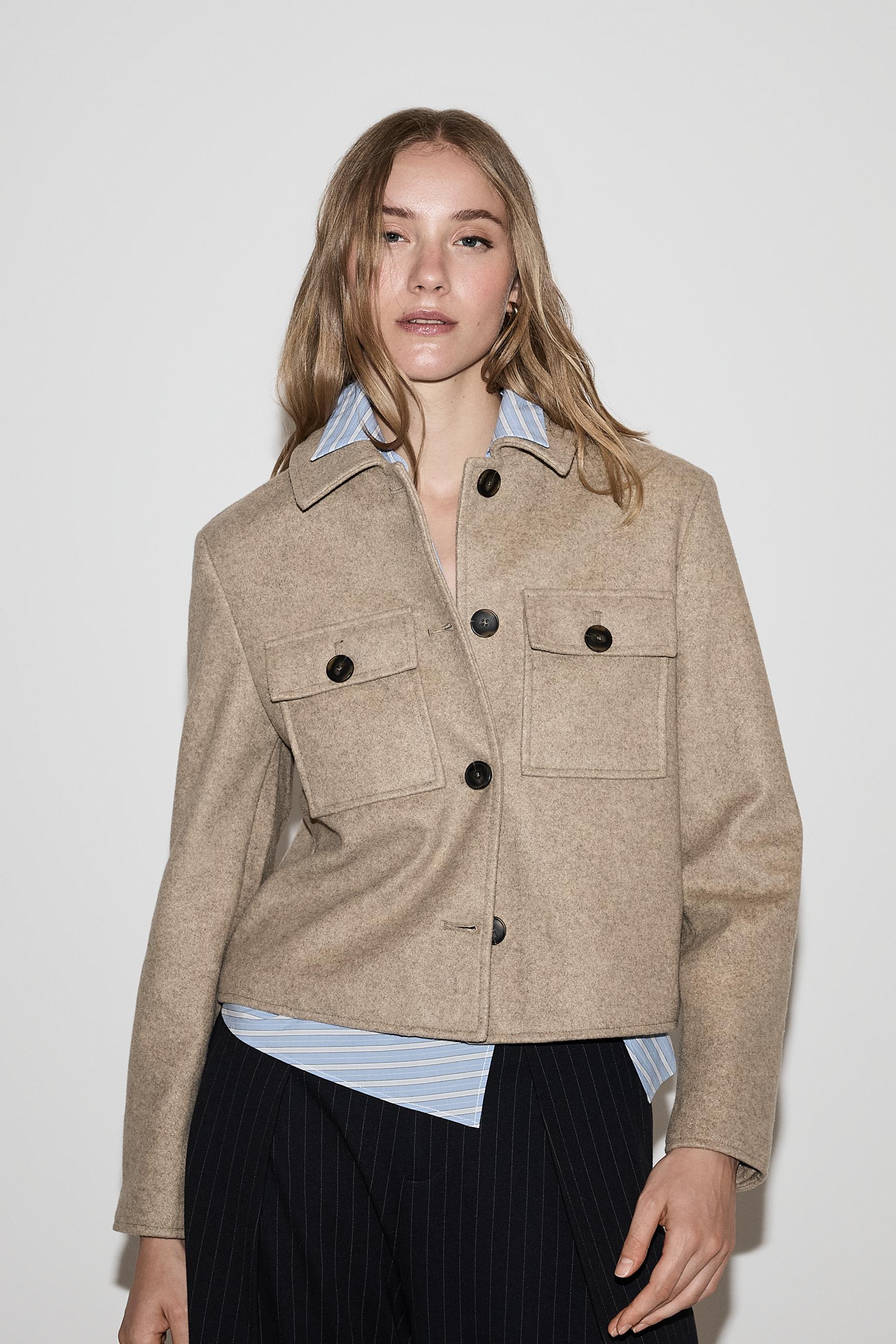 Felt jacket — TAUPE BROWN