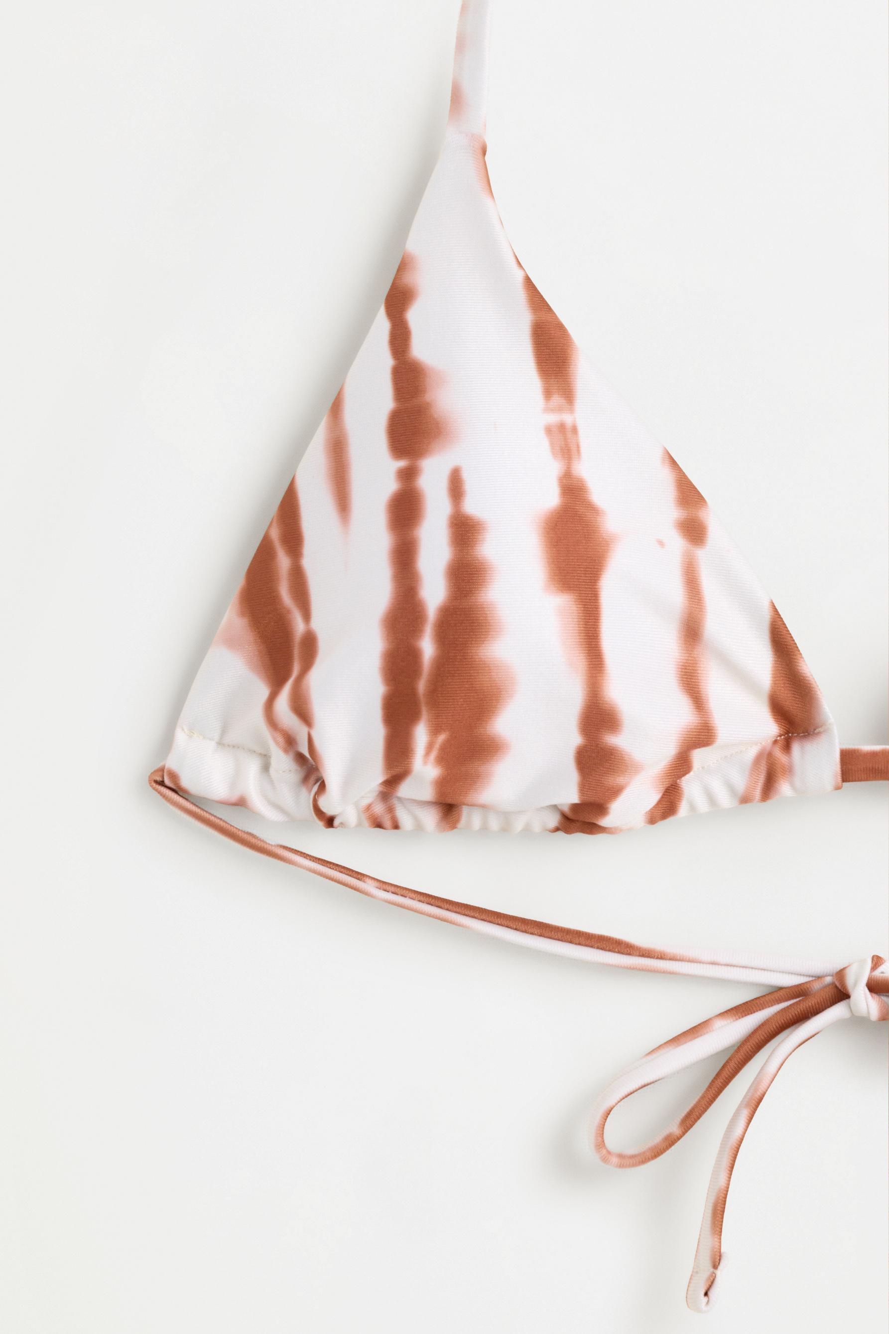 Triangle bikini top — WHITE/ORANGE