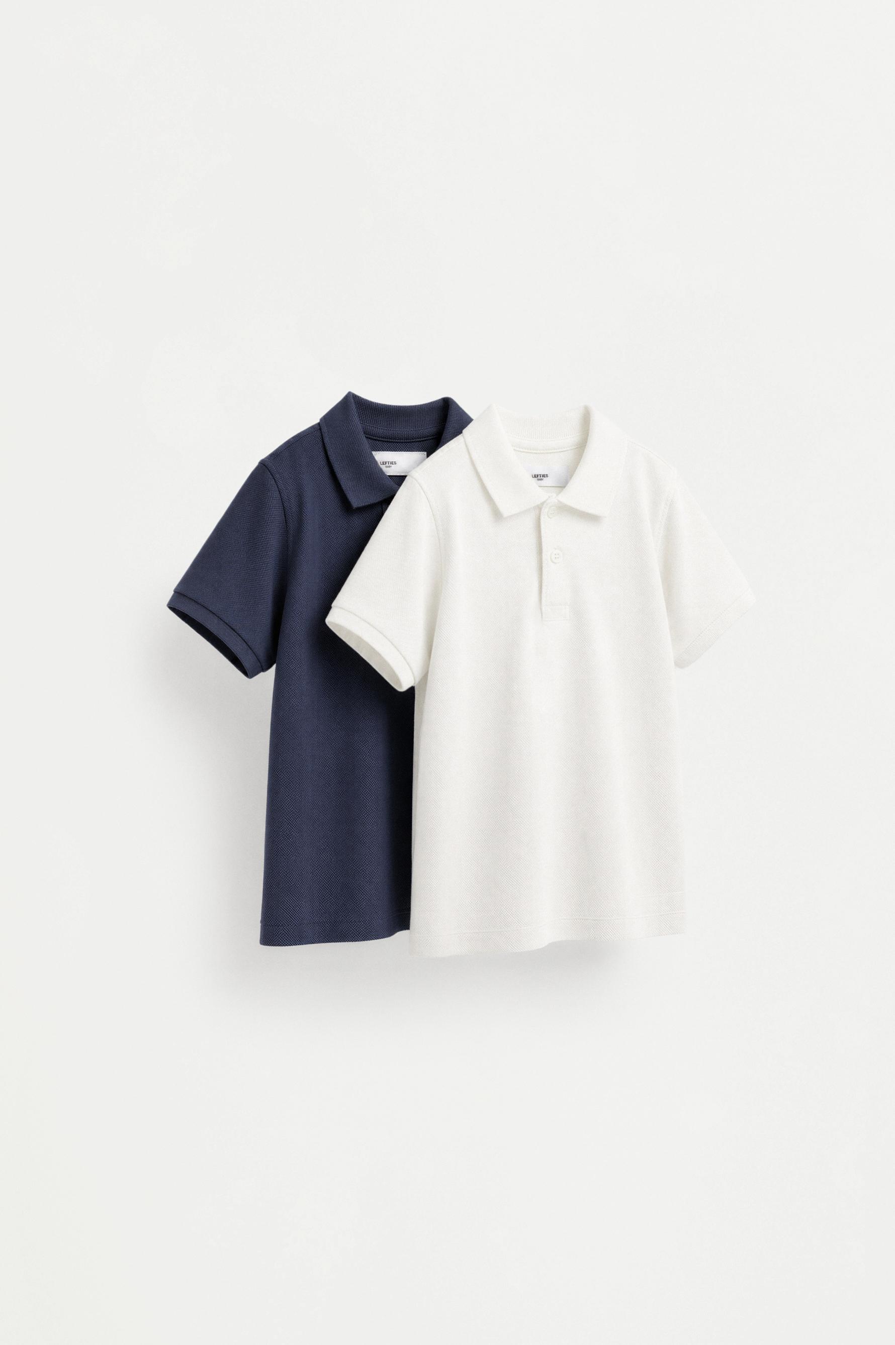 2-pack of plain polo shirts — NAVY