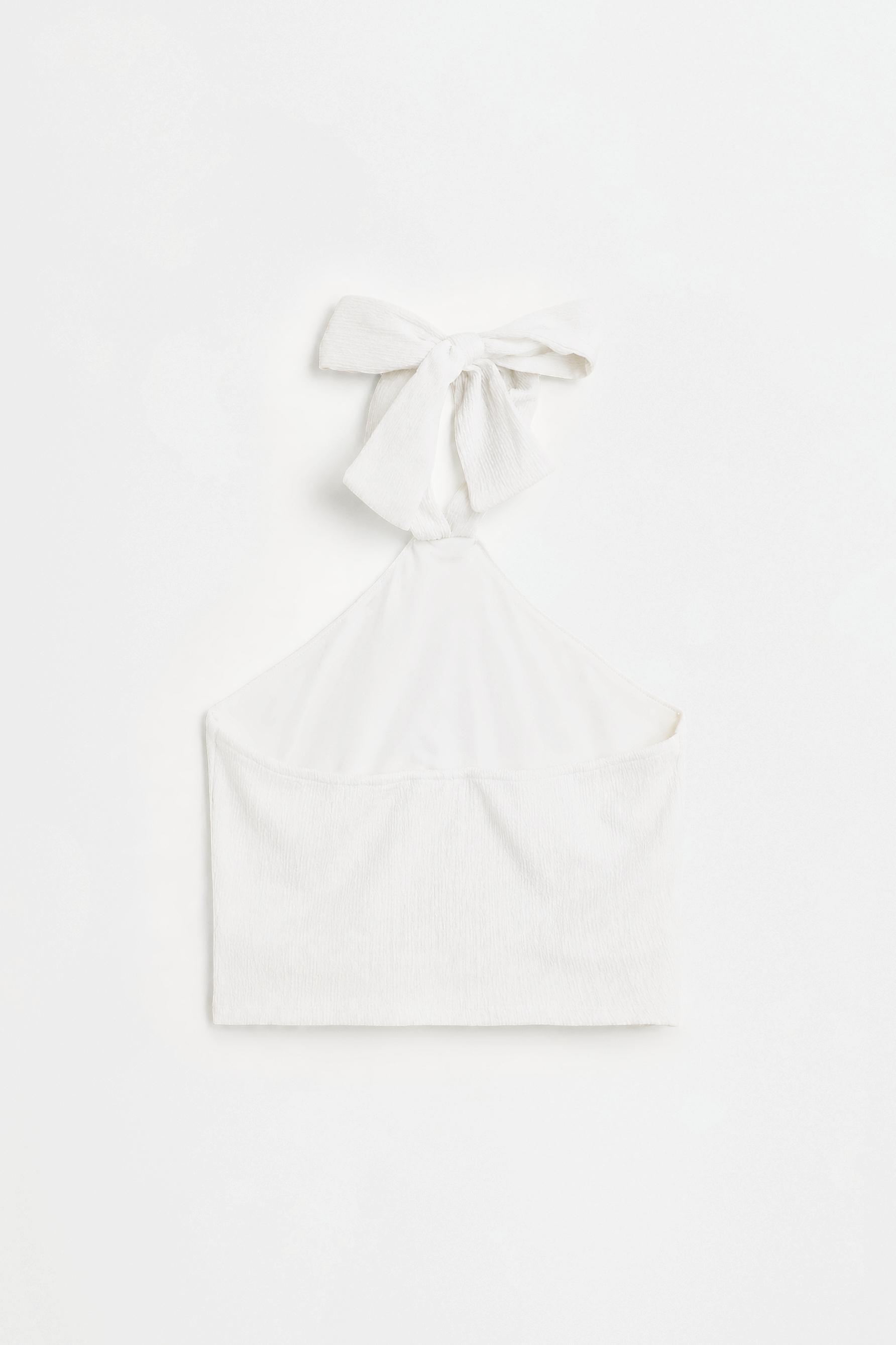 Studded halter top — OFF WHITE