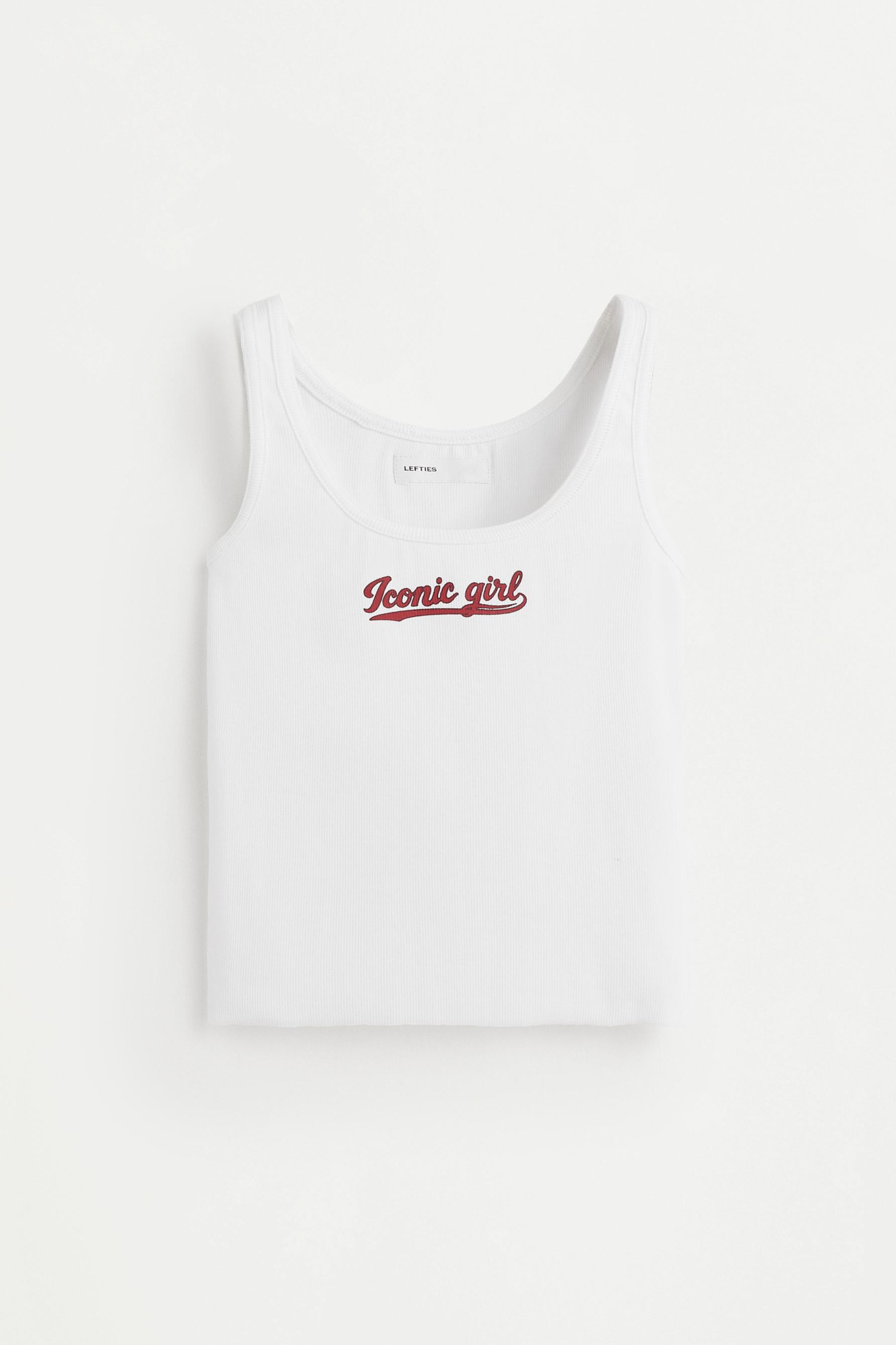 Printed rib top — OFF WHITE