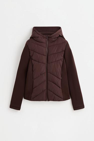 Combined quilted jacket — CHOCOLATE 6