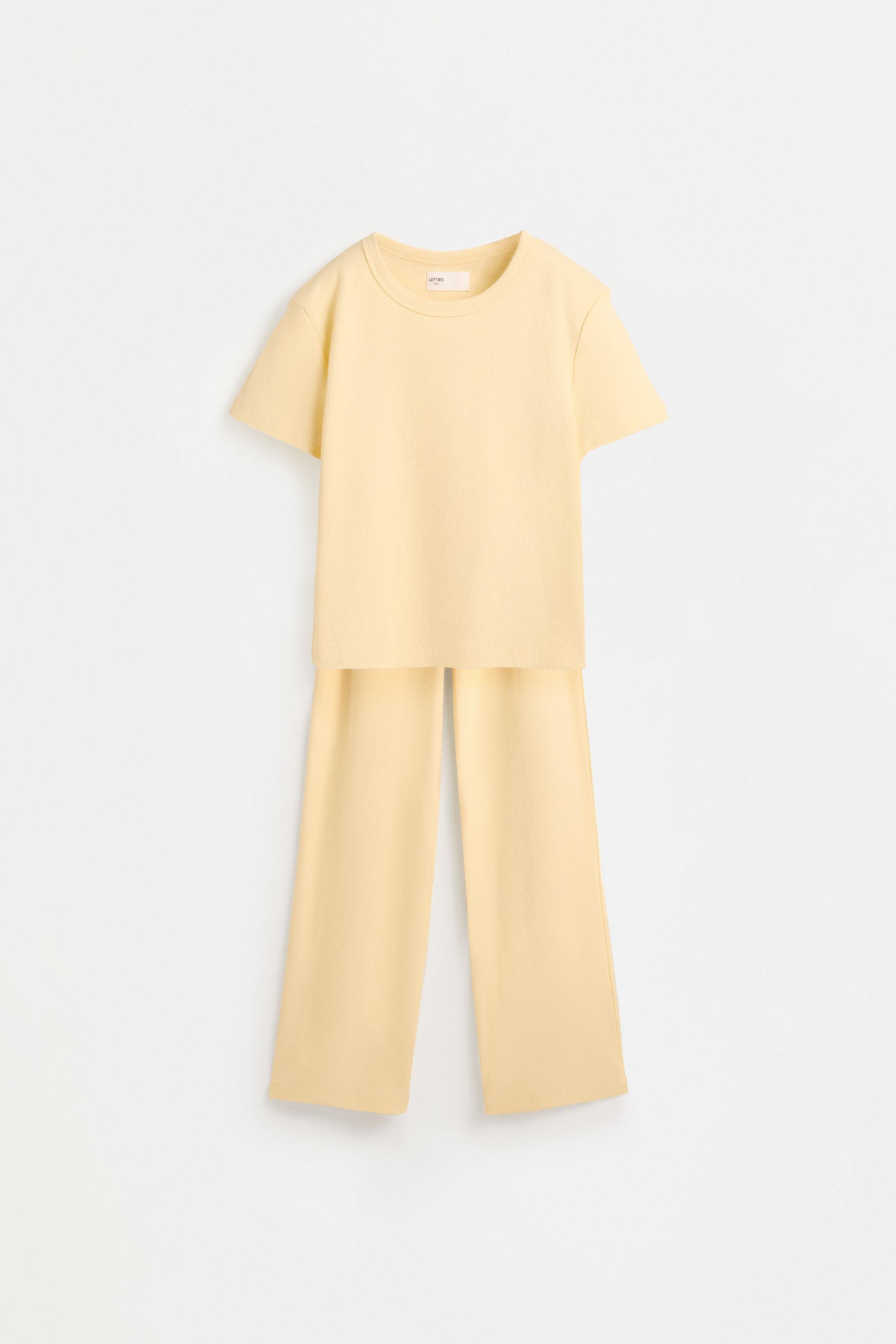 Ribbed T-shirt and trousers set — VANILLA