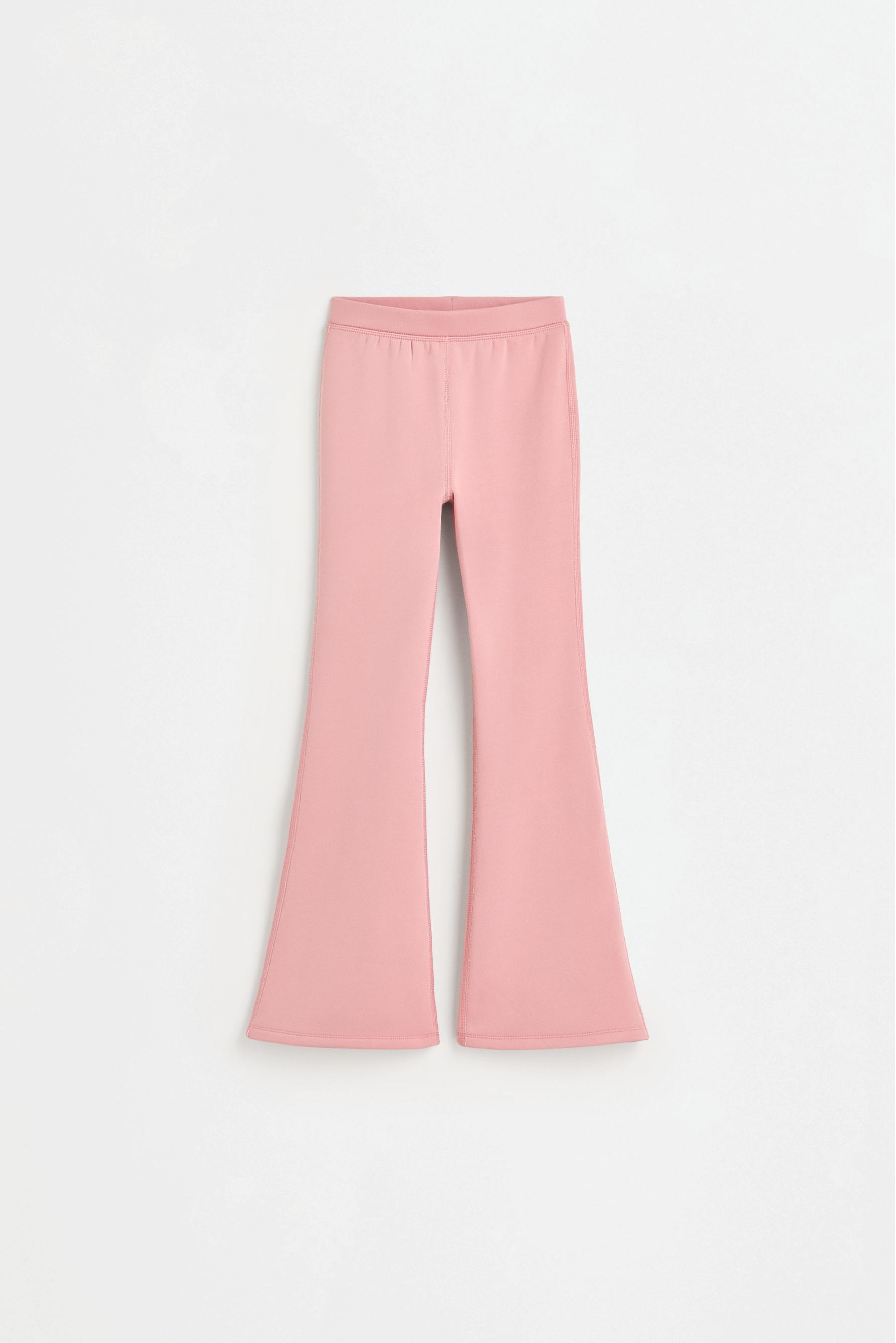 HEAVYWEIGHT Thermal Bell Bottom Leggings — PINK