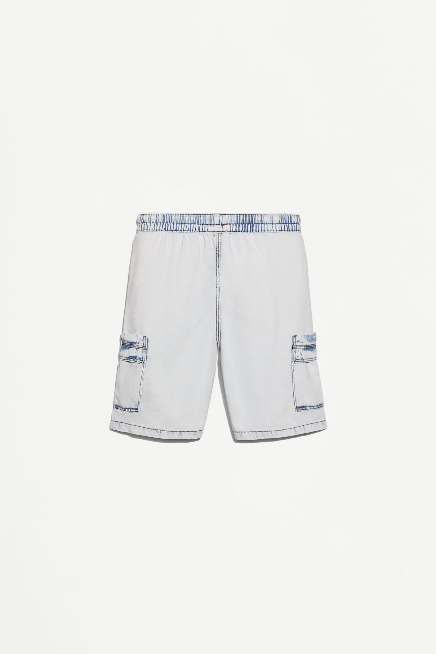Denim jogger Bermuda shorts — BLUE