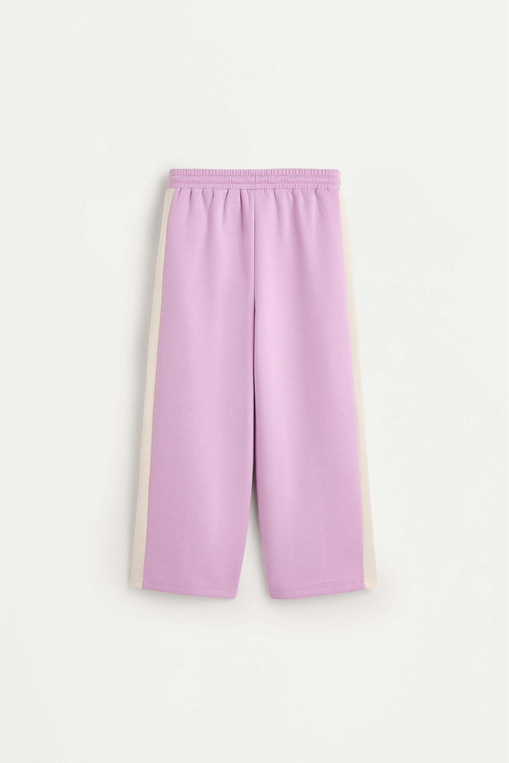 Wide-leg trousers with side stripes — MAUVE