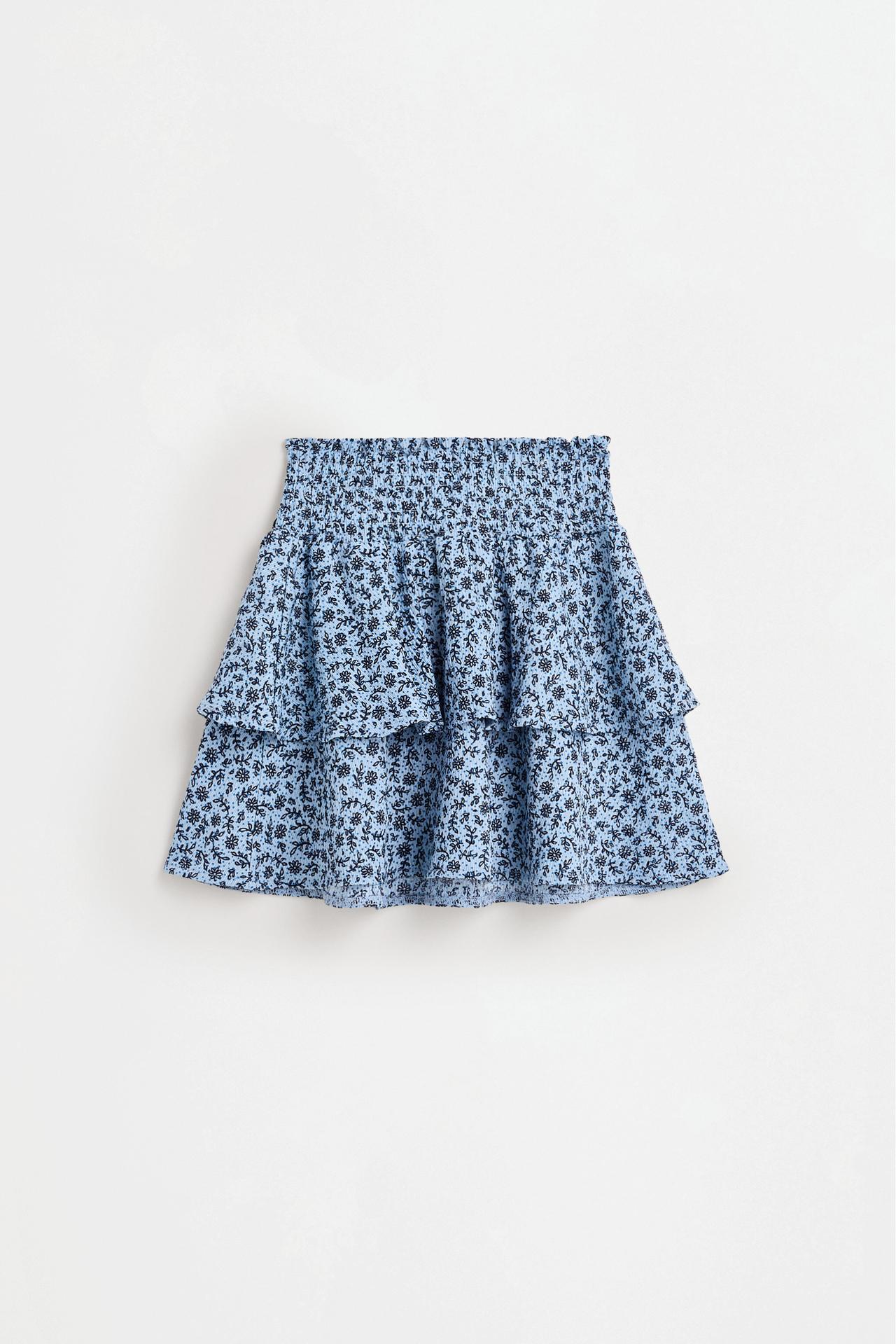 Ruffled crepe skirt — BLUE
