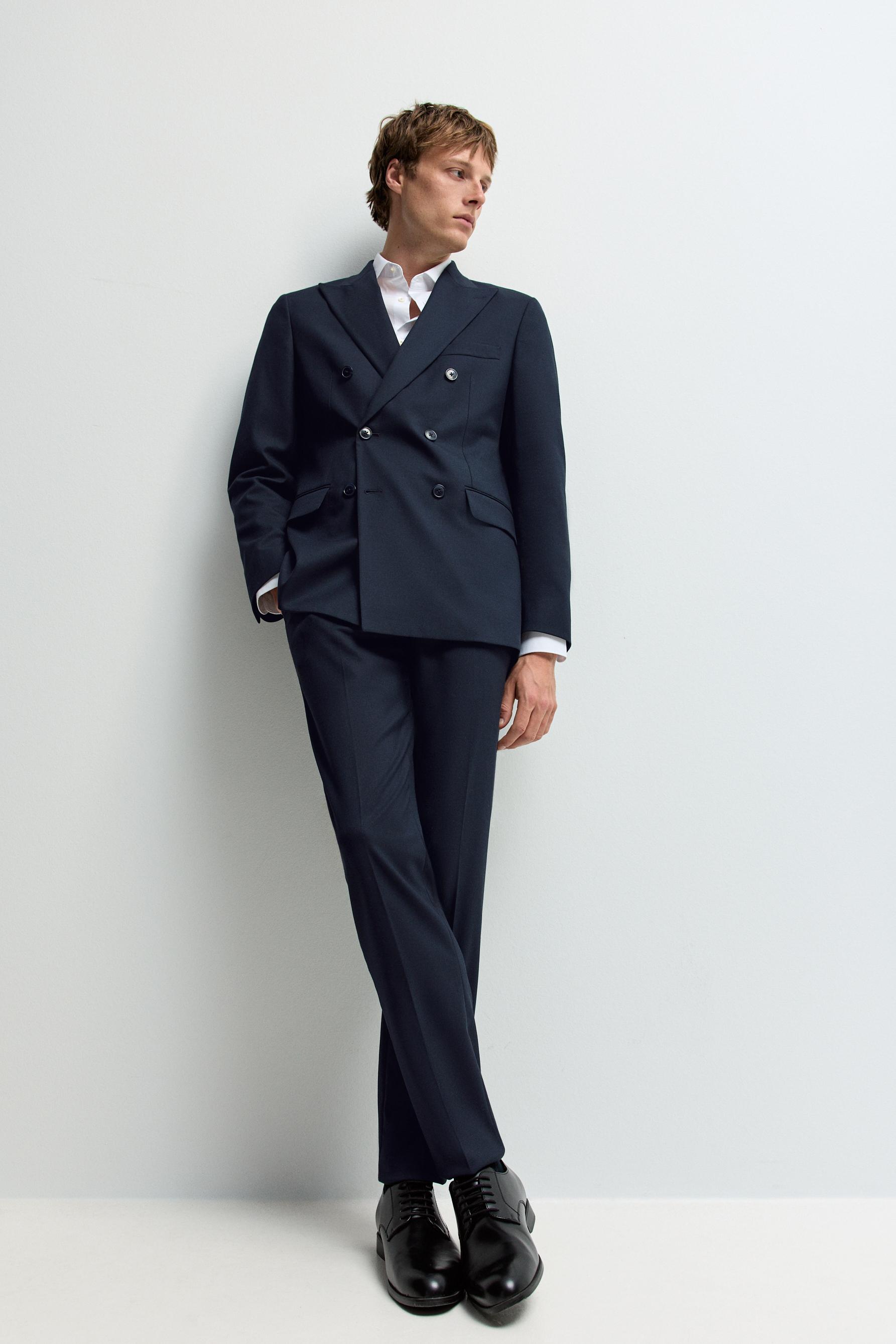 Slim fit suit trousers — NAVY