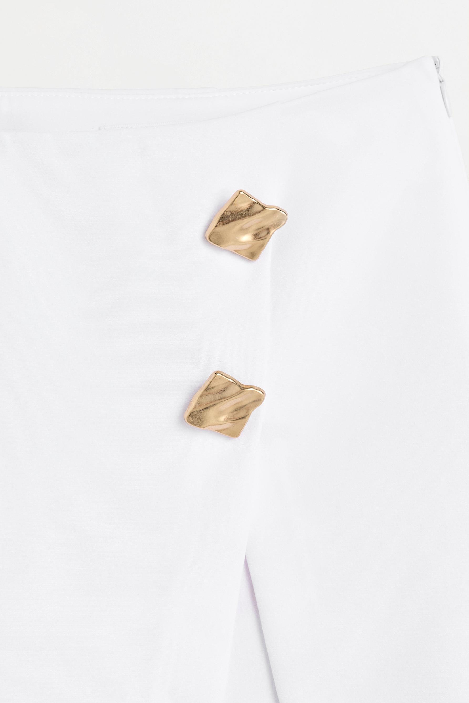 Skort with gold buttons — WHITE