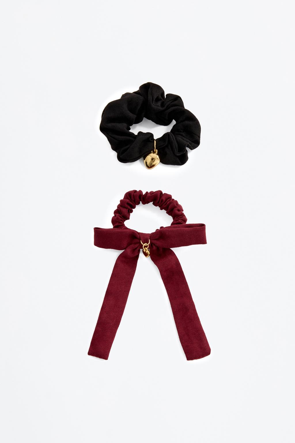 2-Pack of metal appliqué scrunchies
