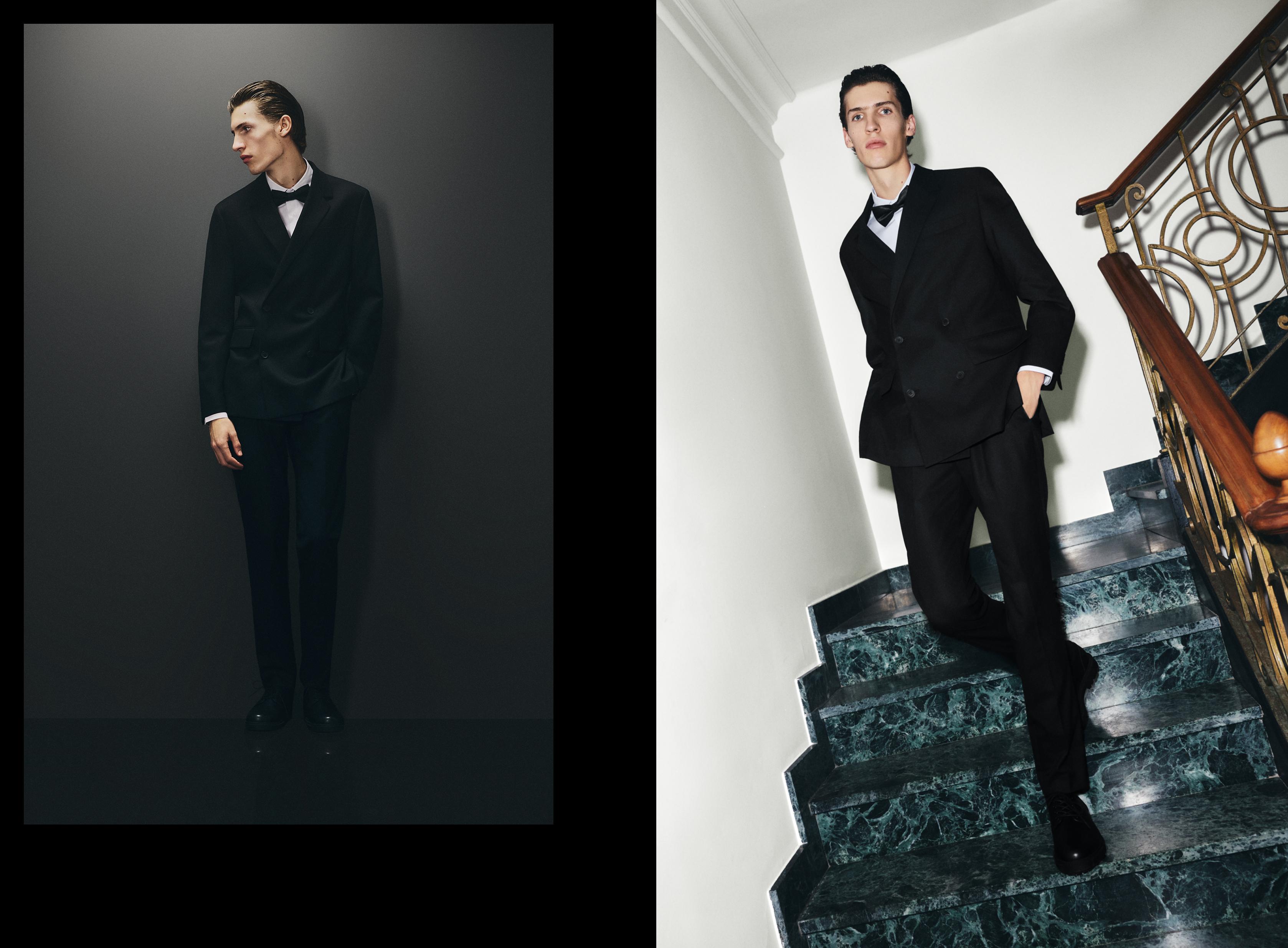 Slim fit suit trousers — BLACK