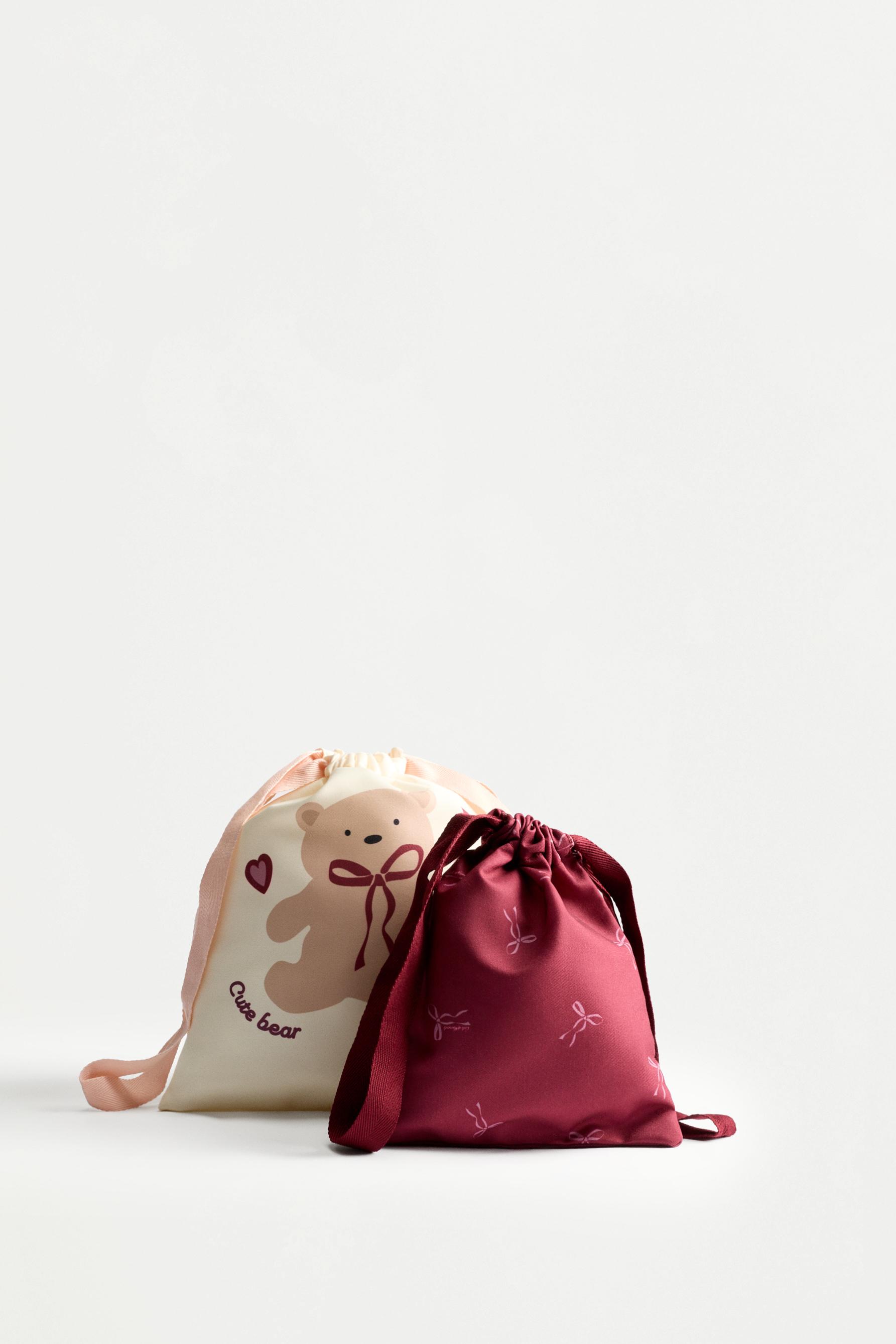Bear multipurpose bags (2-pack) — PINK/WHITE