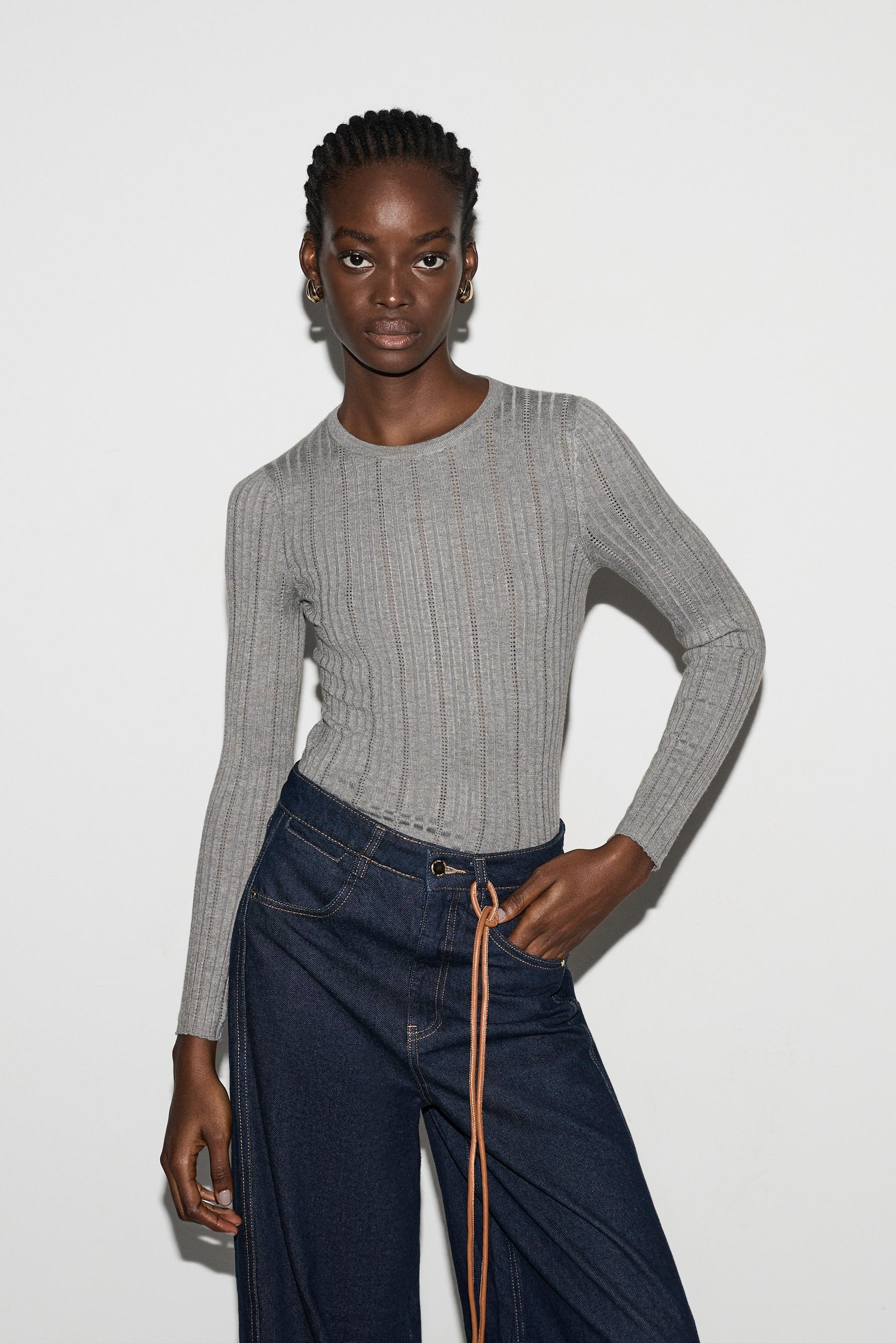 Jersey canalé calado