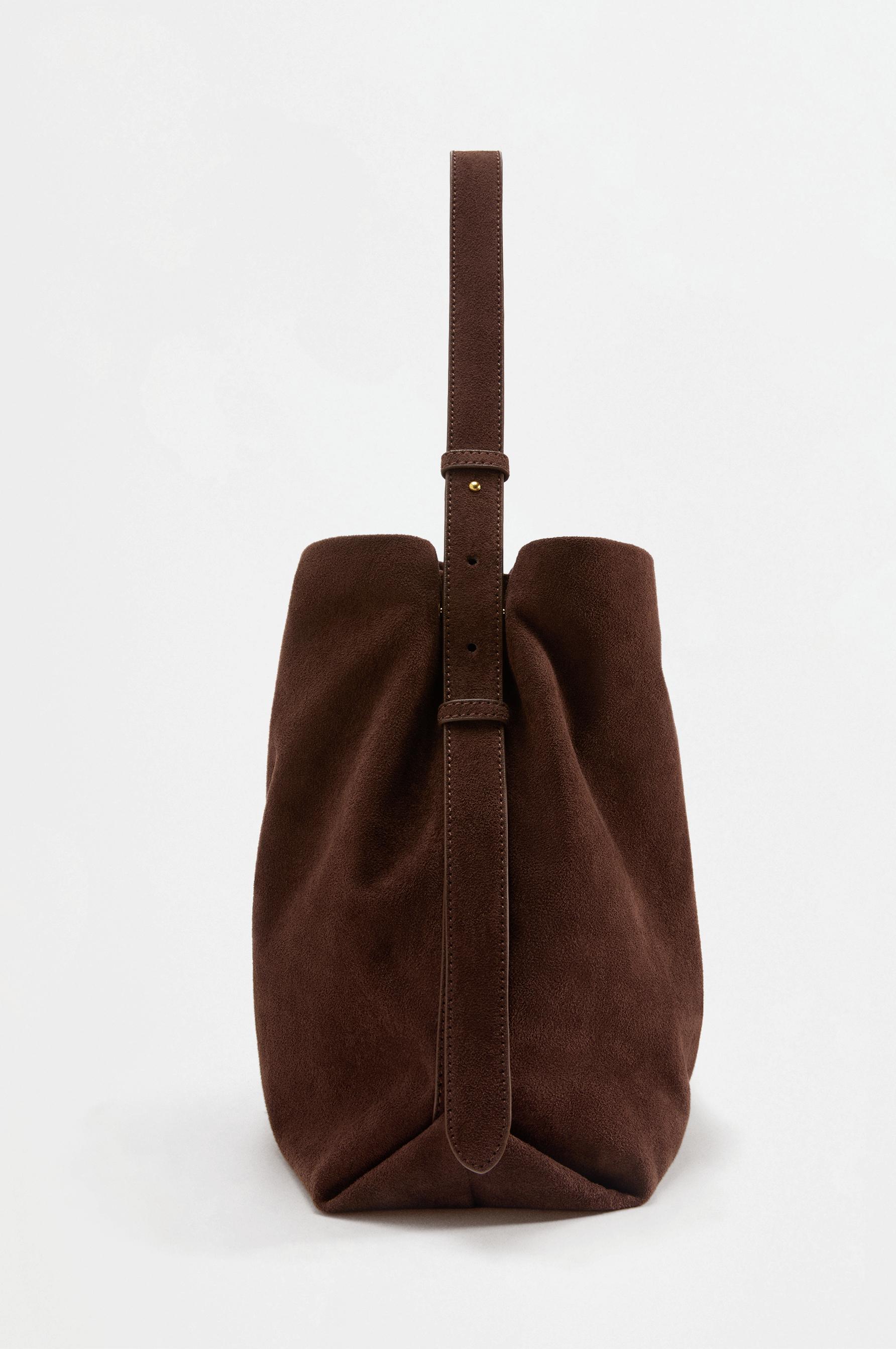 Faux suede shopper bag — BROWN