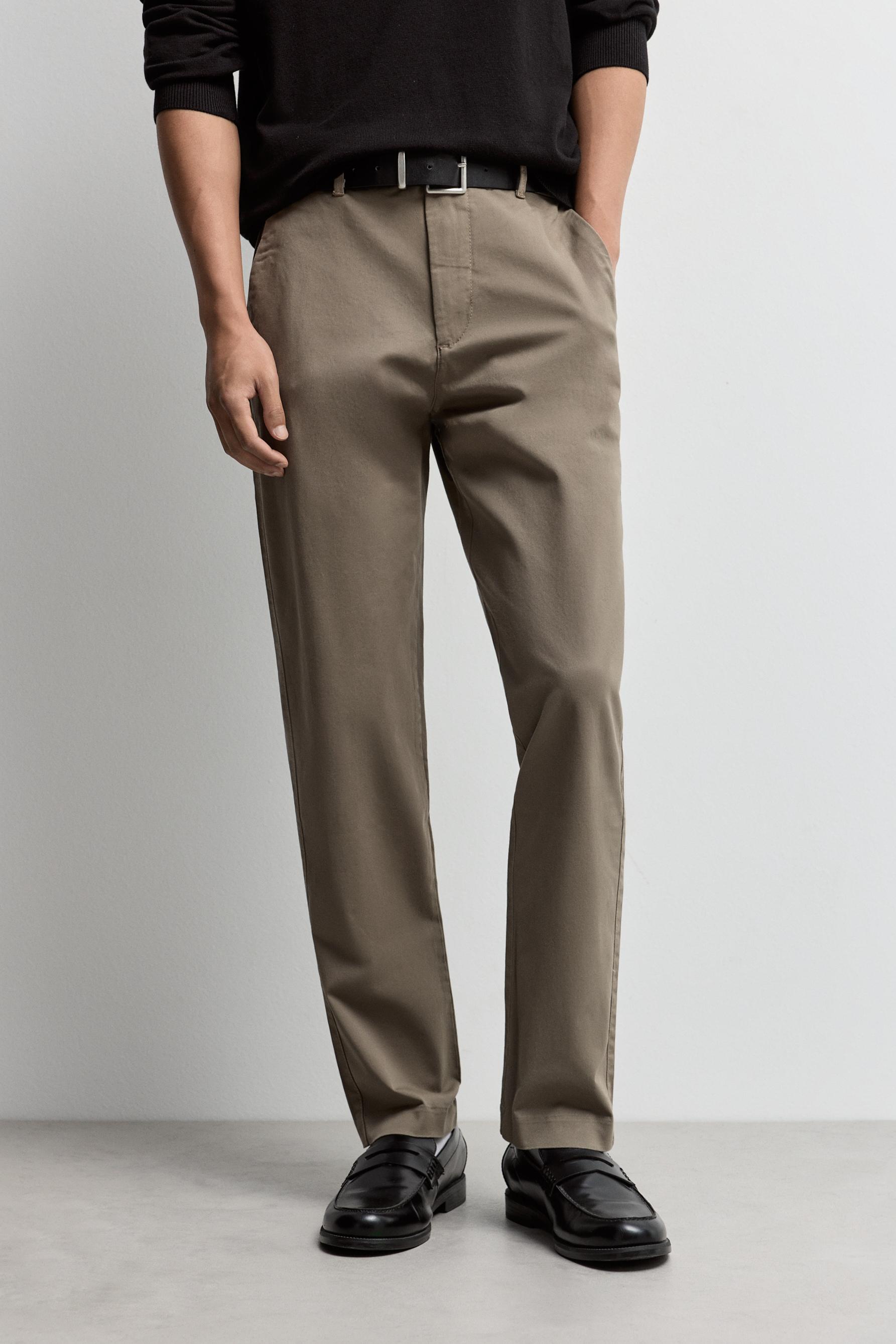 Slim fit chino trousers — KHAKI