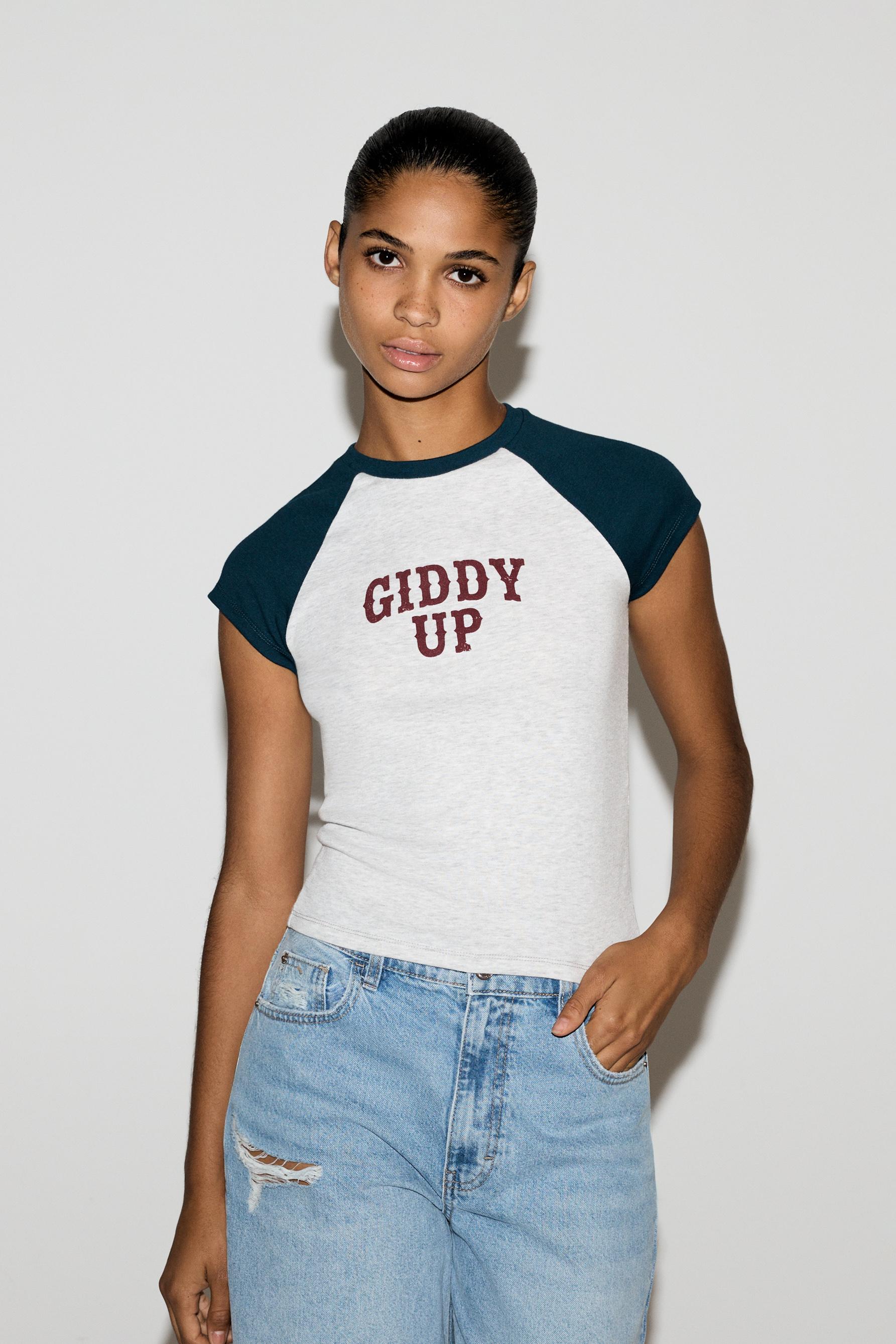 Printed raglan sleeve T-shirt — GREY MARL